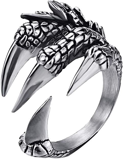 Handmade Dragon Claw Skull Ring Size ONE SIZE - 2 Thumbnail