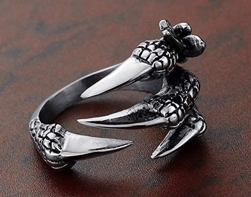 Handmade Dragon Claw Skull Ring Size ONE SIZE - 9 Thumbnail