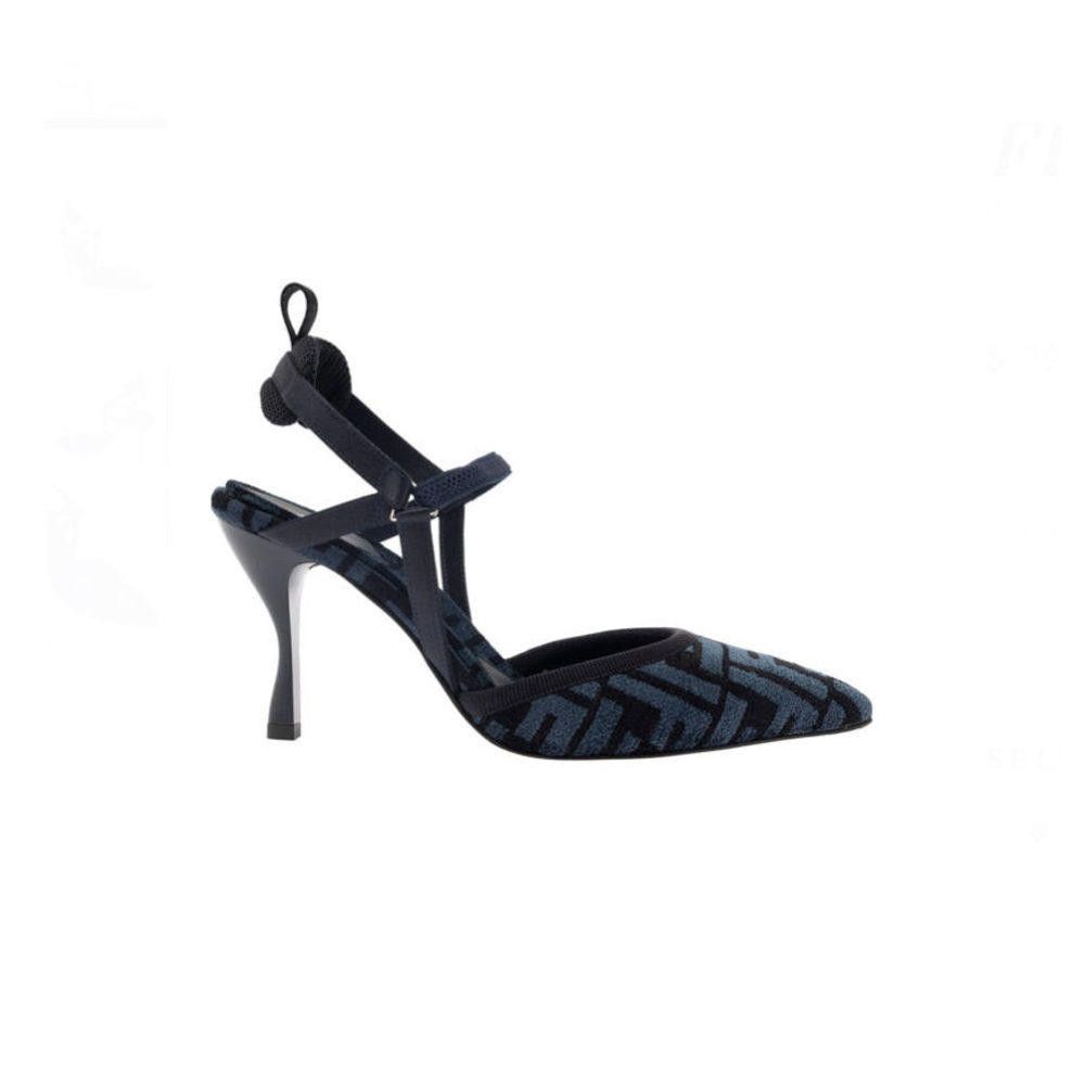 Fendi Colibri Lite FF Chenille Slingback Pump Size 36