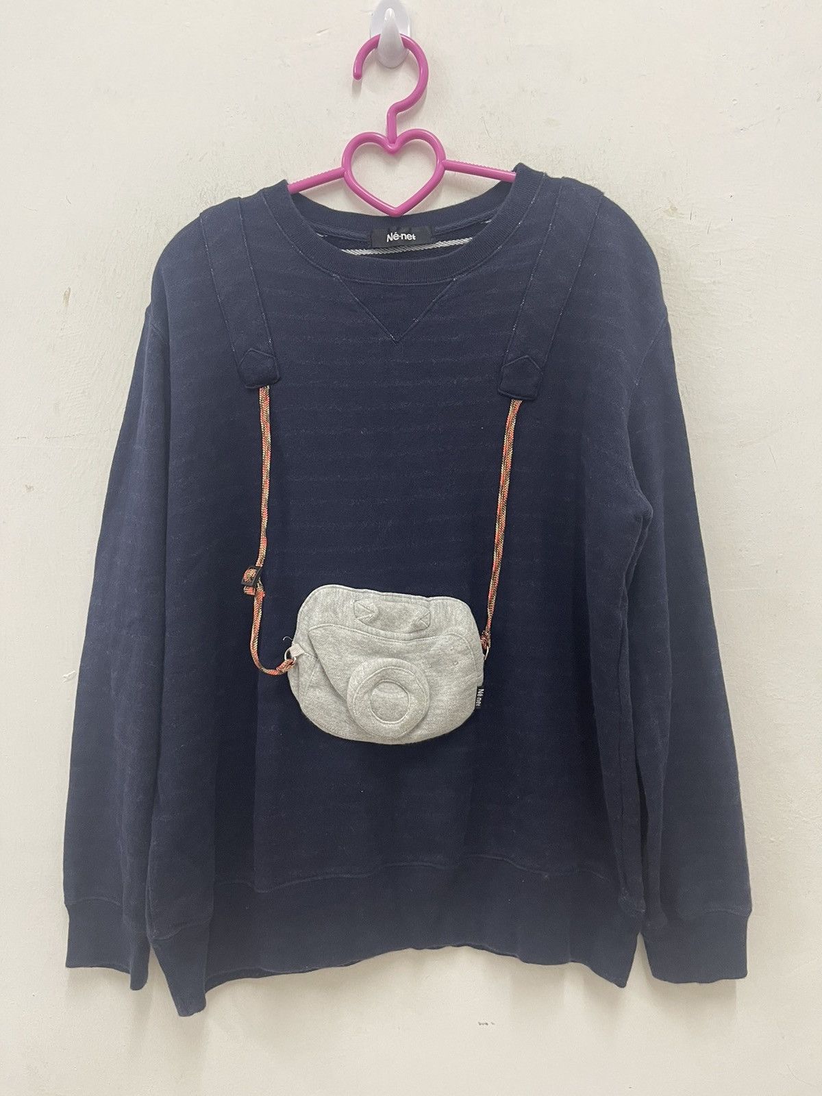image of Vintage Ne-Net Issey Miyake Photographer Style Striped in Dark Blue, Men's (Size Medium)
