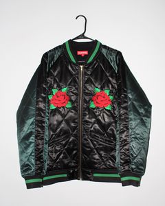 Supreme ROSES QUILTED SATIN BOMBER AW13 | Grailed