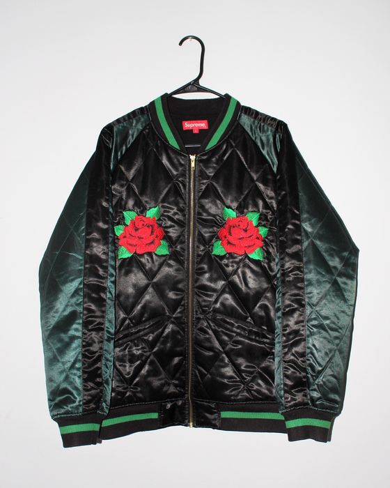 Supreme SUPREME ROSES QUILTED SATIN BOMBER AW13 | Grailed