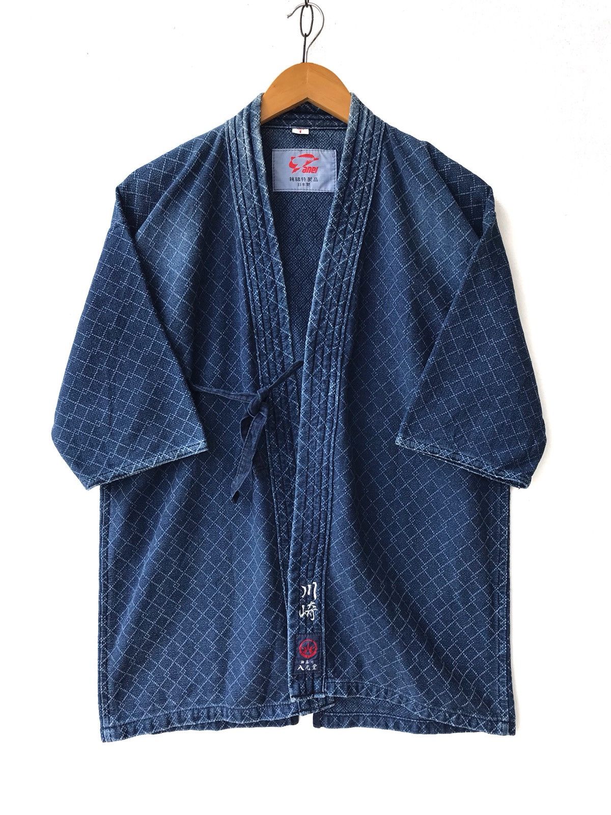 Indigo × Japanese Brand × Real Japan Blues 90s Samurai Kendo Denim Indigo Dyed Sanjuro Jacket Size US S / EU 44-46 / 1 - 1 Thumbnail
