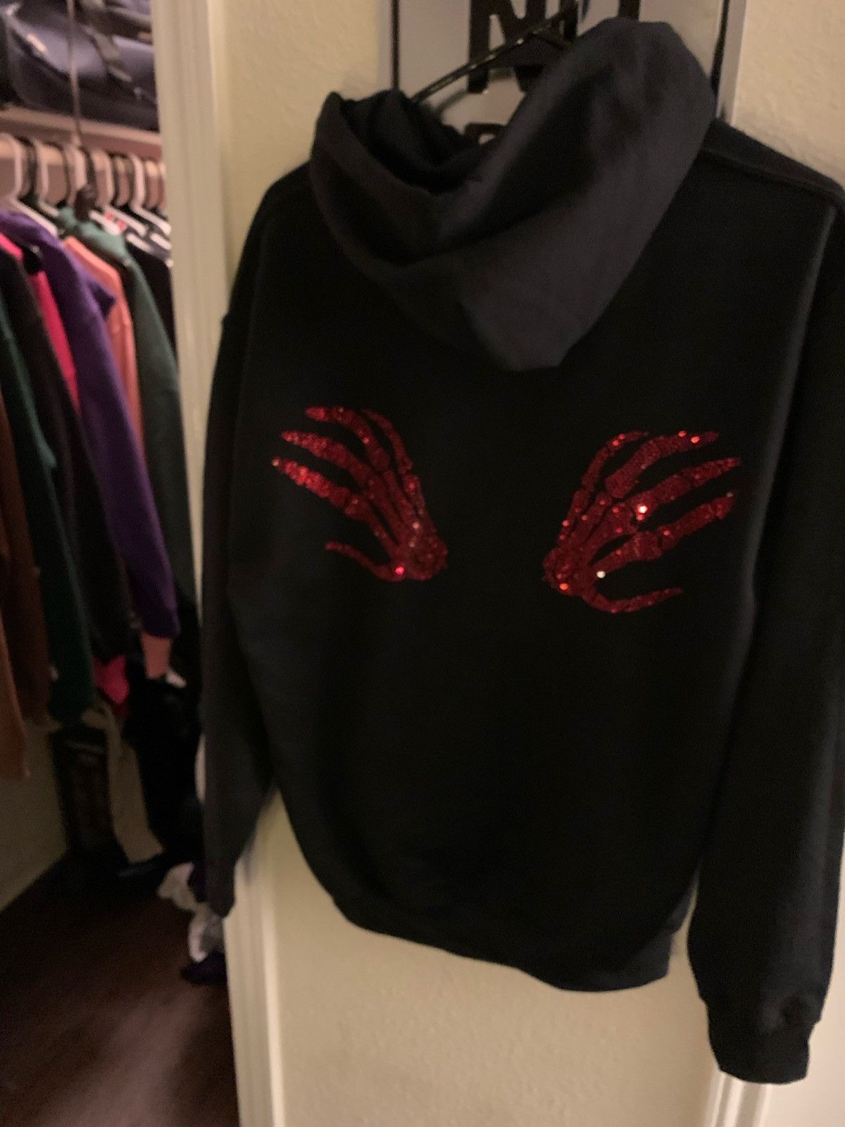 Japanese Brand Rhinestones Skeleton Cross Hoodie Size US M / EU 48-50 / 2 - 1 Thumbnail