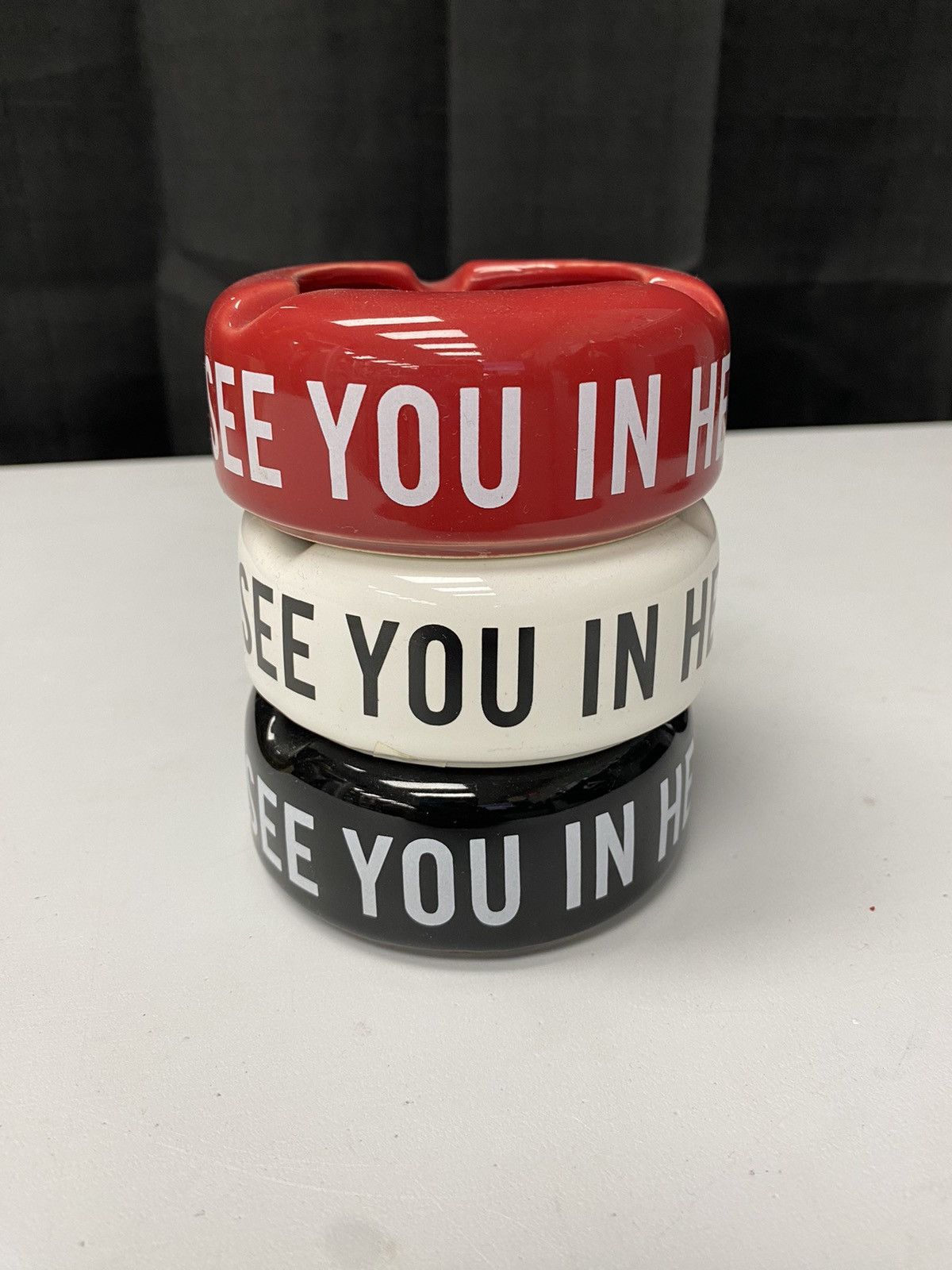 image of Supreme See You In Hell Ashtray Set Of 3 in Red, Men's