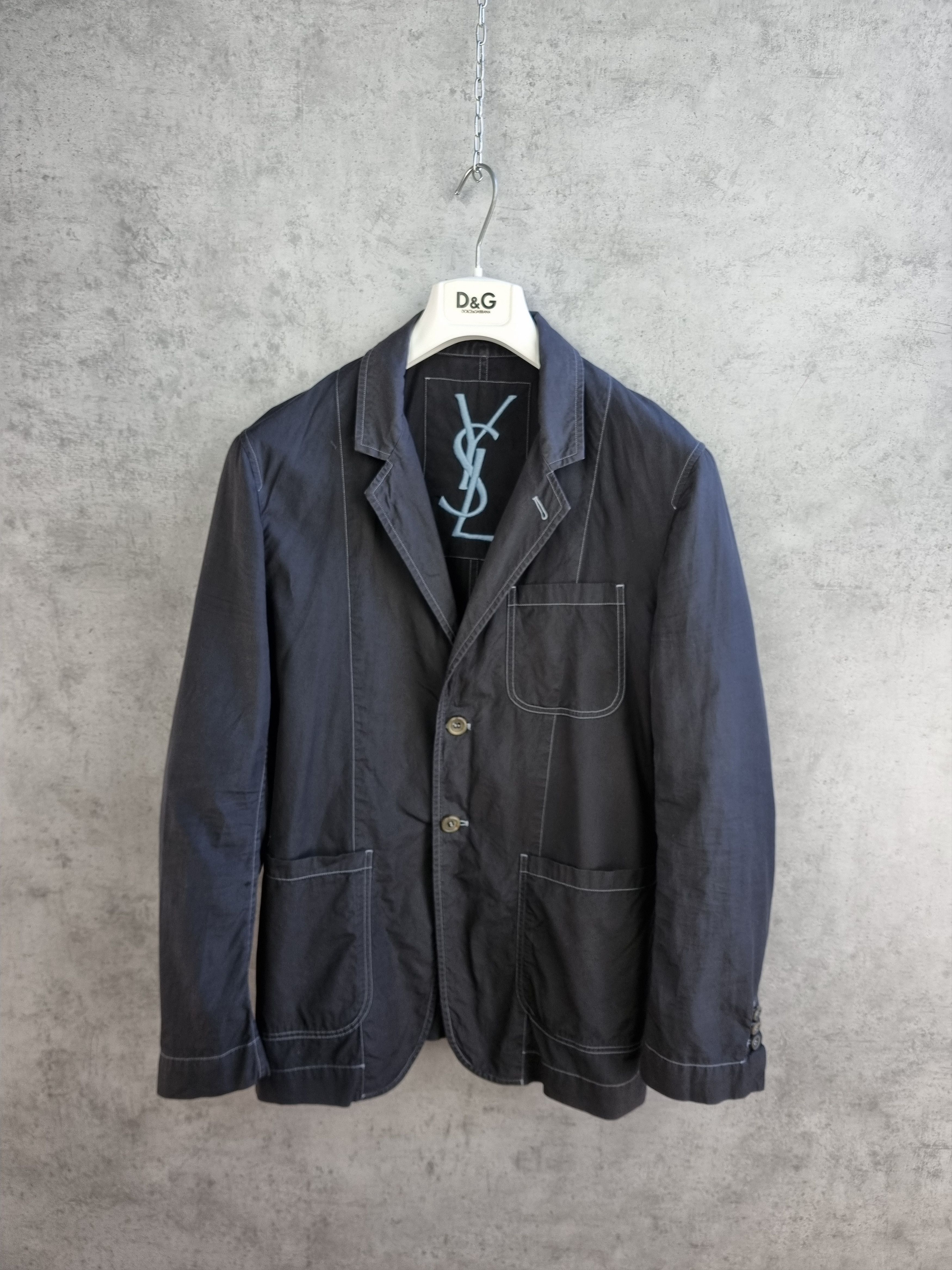 Yves Saint Laurent 90s Rare YSL Yves Saint Laurent Blazer Made in Italy Size US M / EU 48-50 / 2 - 2 Thumbnail