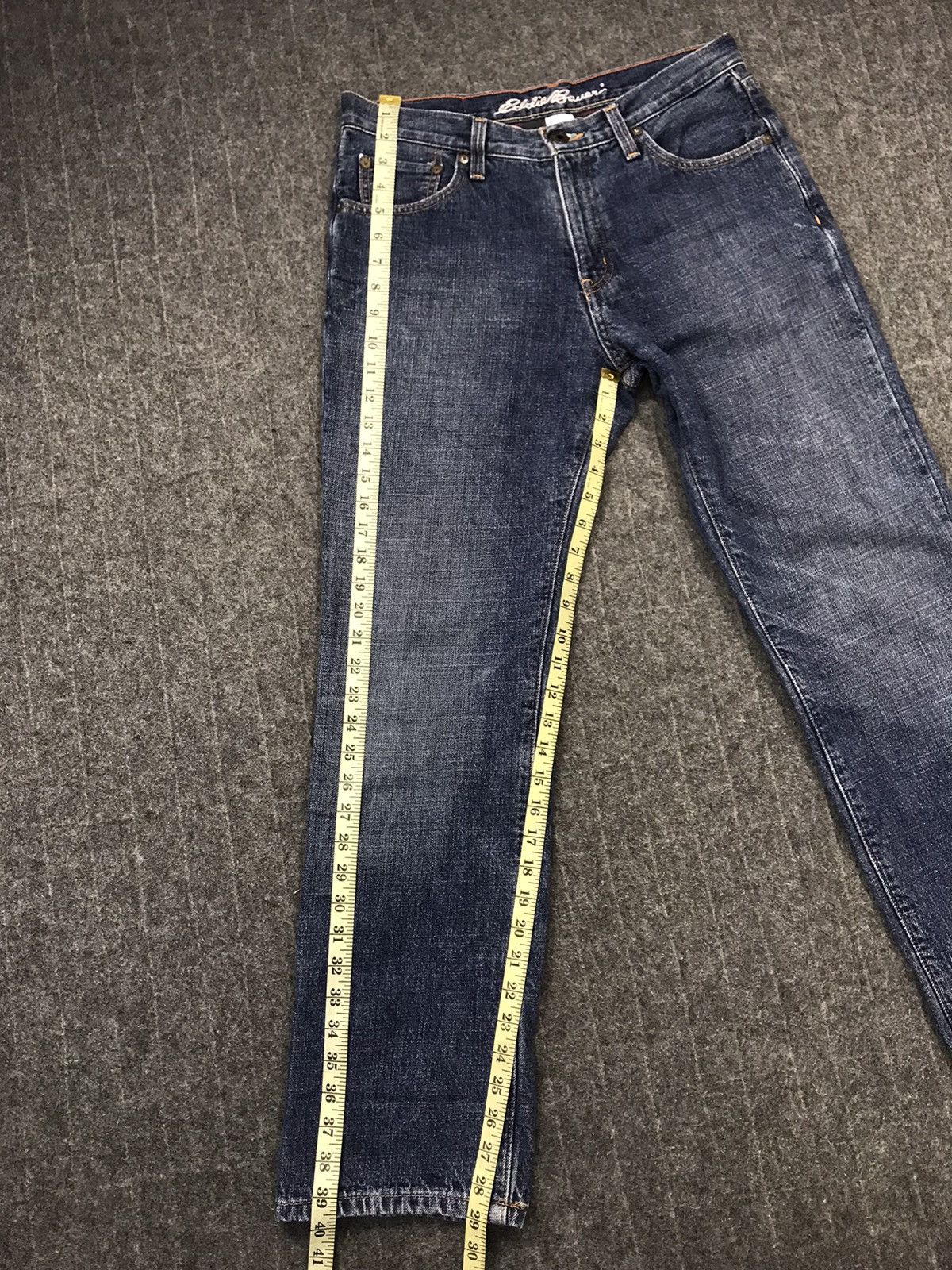Eddie Bauer Eddie Bauer Denim Jeans Straight Cut Checked Inner Design Size US 31 - 14 Thumbnail
