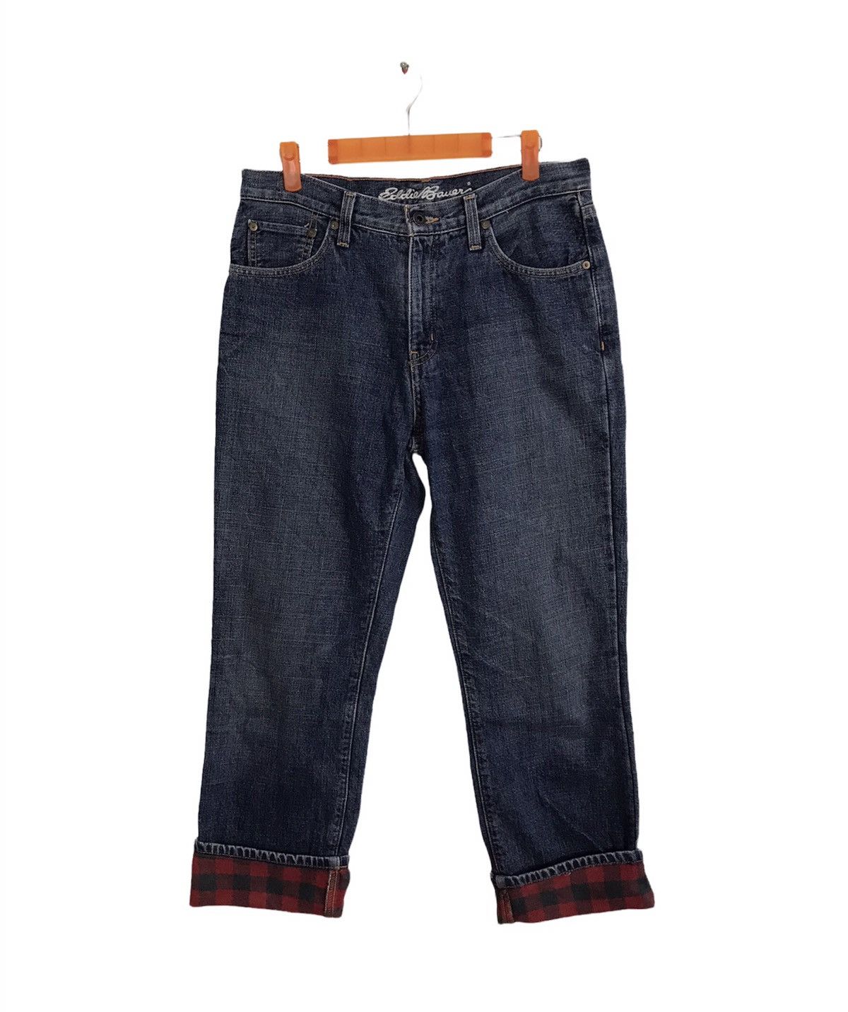 Eddie Bauer Eddie Bauer Denim Jeans Straight Cut Checked Inner Design Size US 31 - 1 Thumbnail