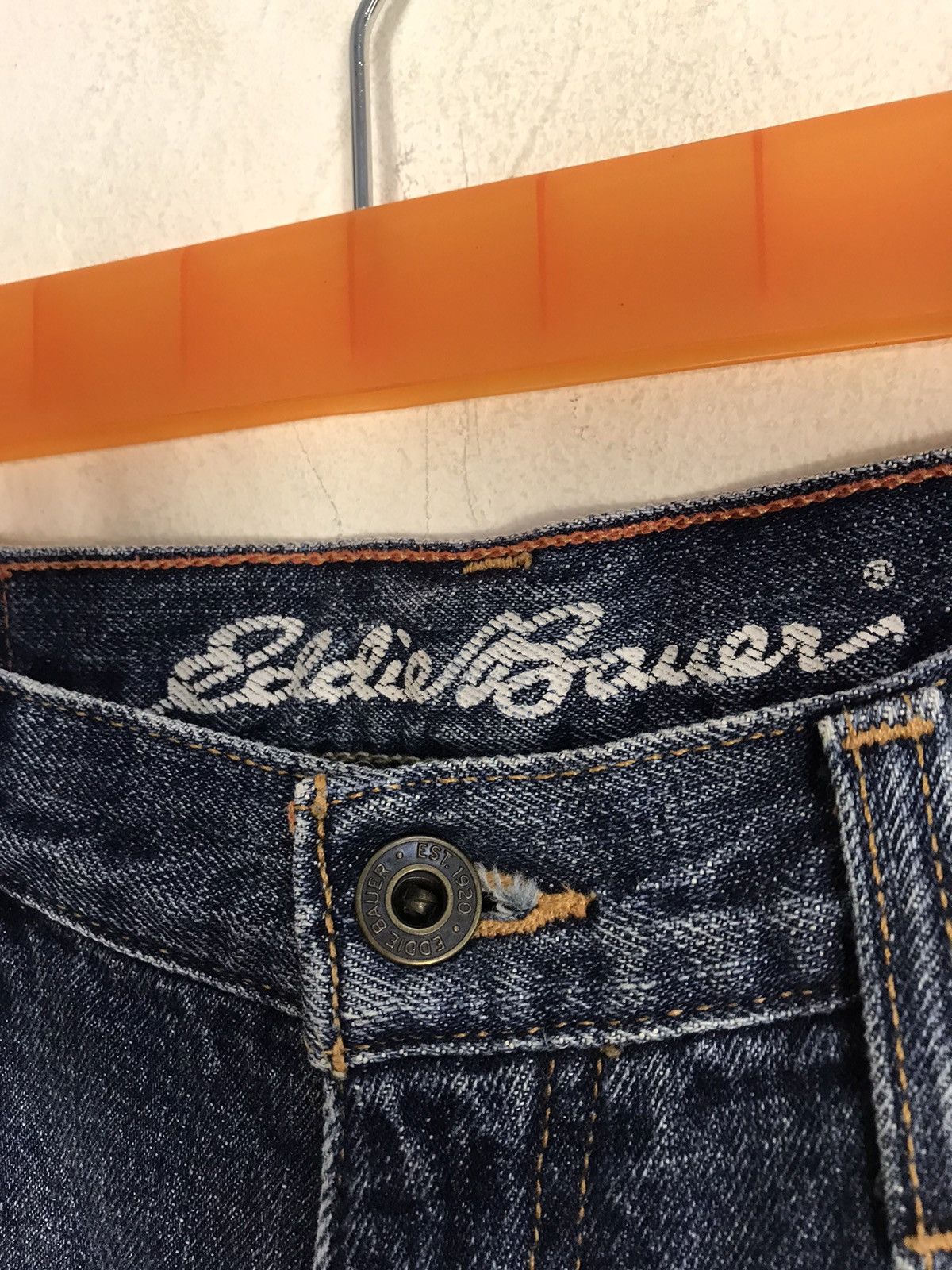 Eddie Bauer Eddie Bauer Denim Jeans Straight Cut Checked Inner Design Size US 31 - 6 Thumbnail
