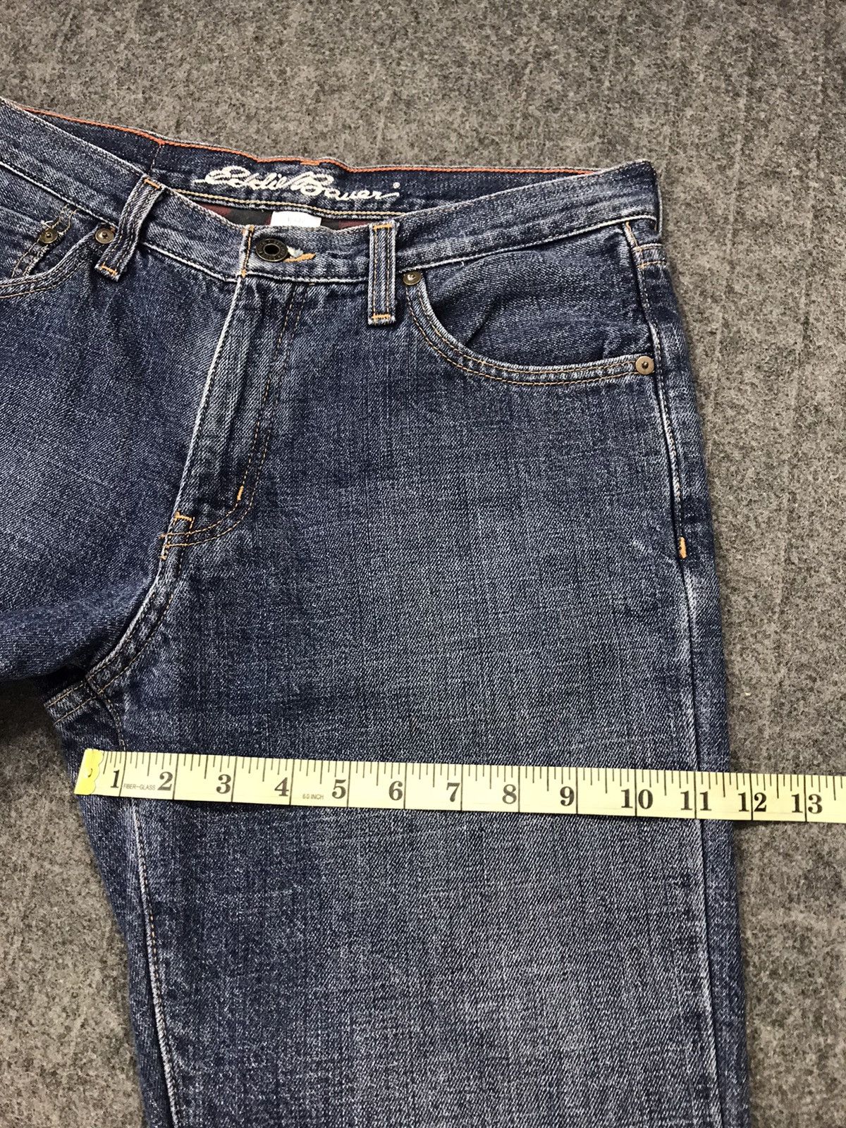Eddie Bauer Eddie Bauer Denim Jeans Straight Cut Checked Inner Design Size US 31 - 15 Thumbnail