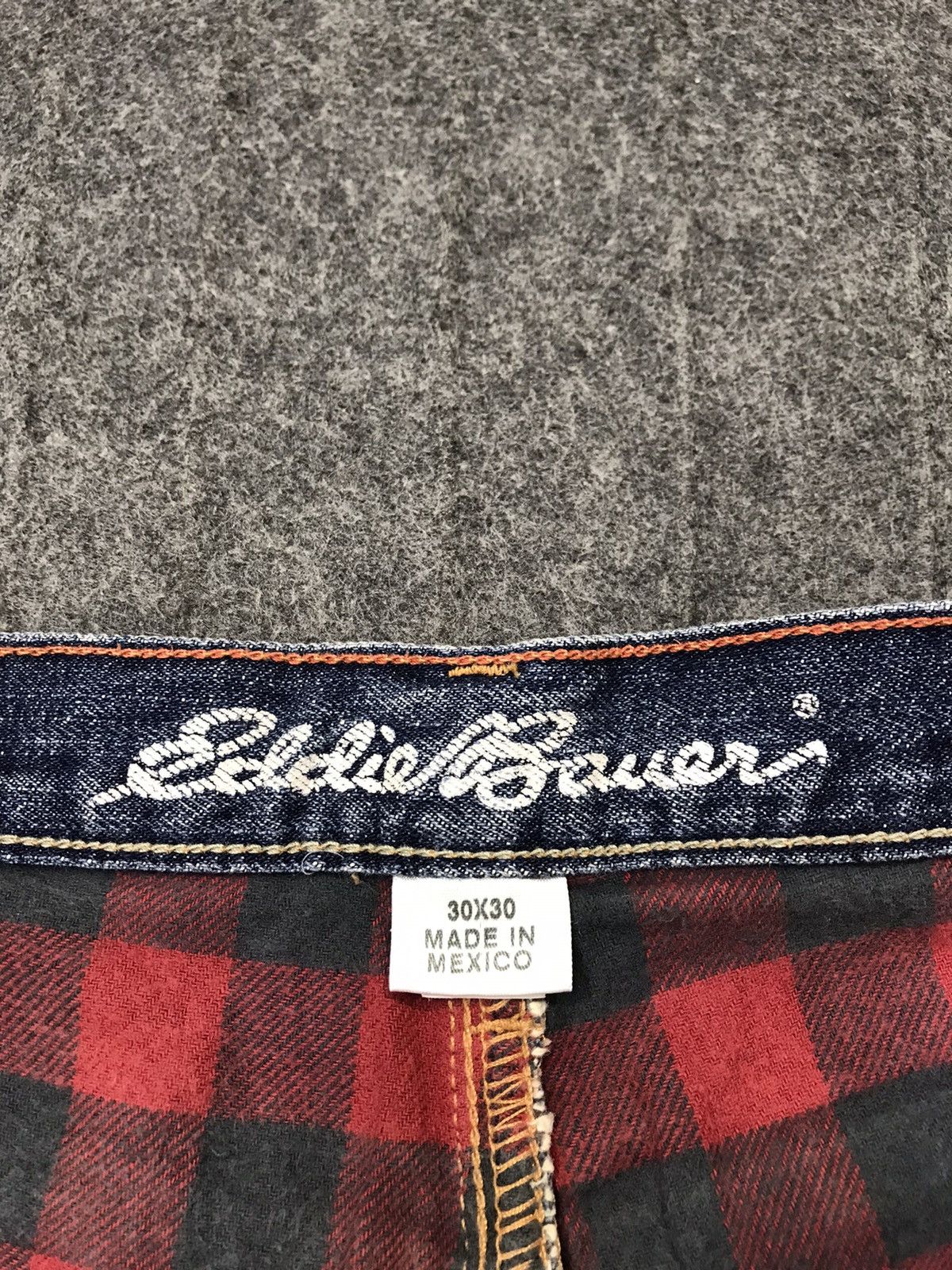 Eddie Bauer Eddie Bauer Denim Jeans Straight Cut Checked Inner Design Size US 31 - 9 Thumbnail