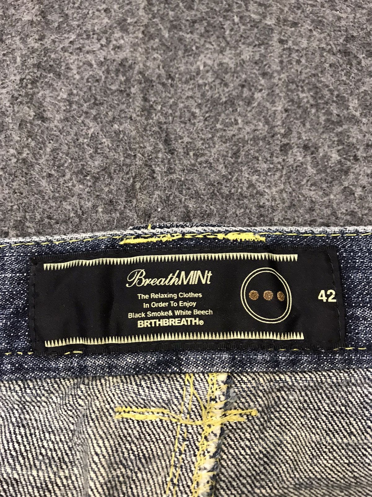 Japanese Brand Double Waist Breath Mint BRTHBREATH Denim Jeans Size US 32 / EU 48 - 9 Thumbnail