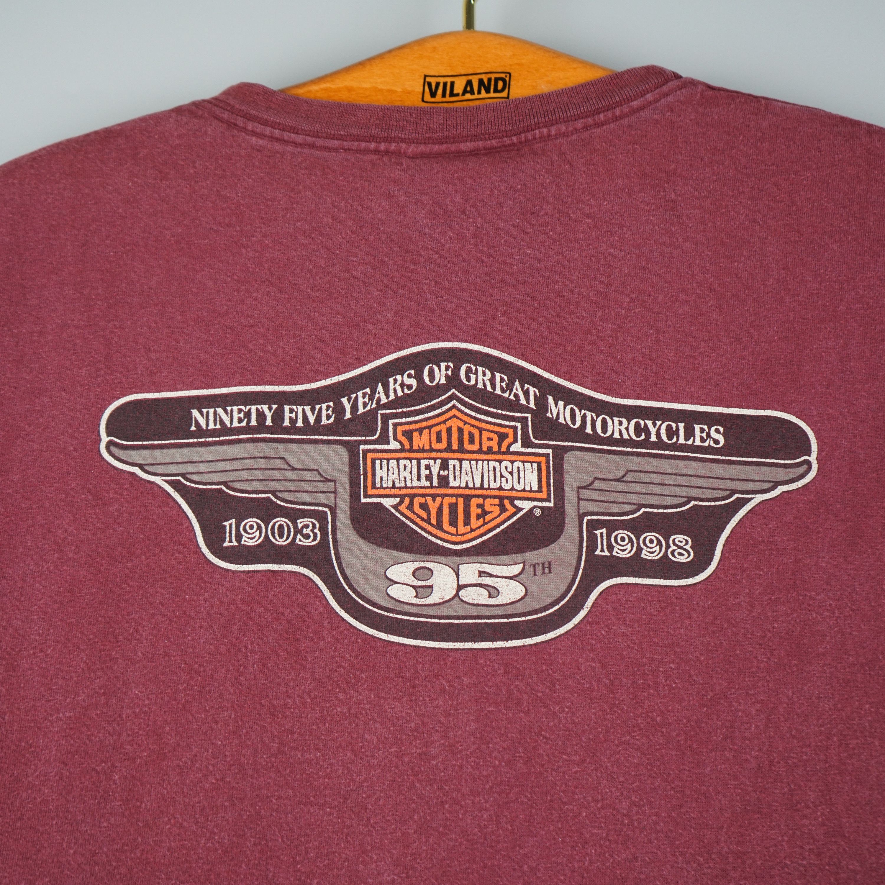 Harley Davidson × Vintage 1998 Harley Davidson t-shirt 95 Anniversary Size US XXL / EU 58 / 5 - 7 Thumbnail