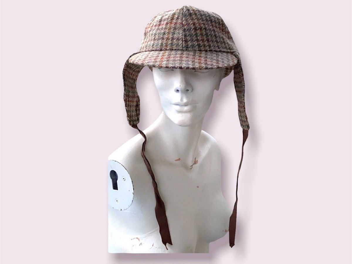 Vintage Plaid Wool Hat Men’s Vintage Deerstalker Ear Flap Cap Size ONE SIZE - 4 Thumbnail
