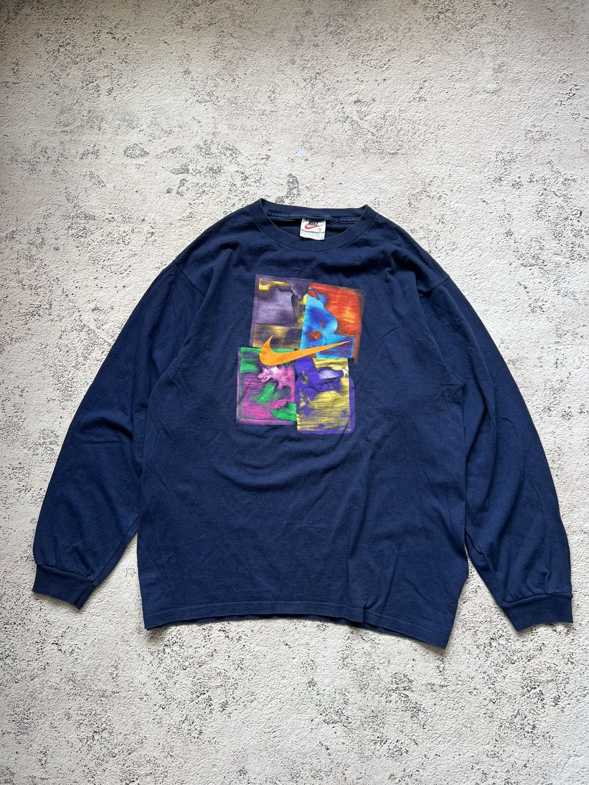 Nike × Vintage Y2K Vintage Nike Logo Long Sleeve Tee Shirt Size US M / EU 48-50 / 2 - 2 Thumbnail
