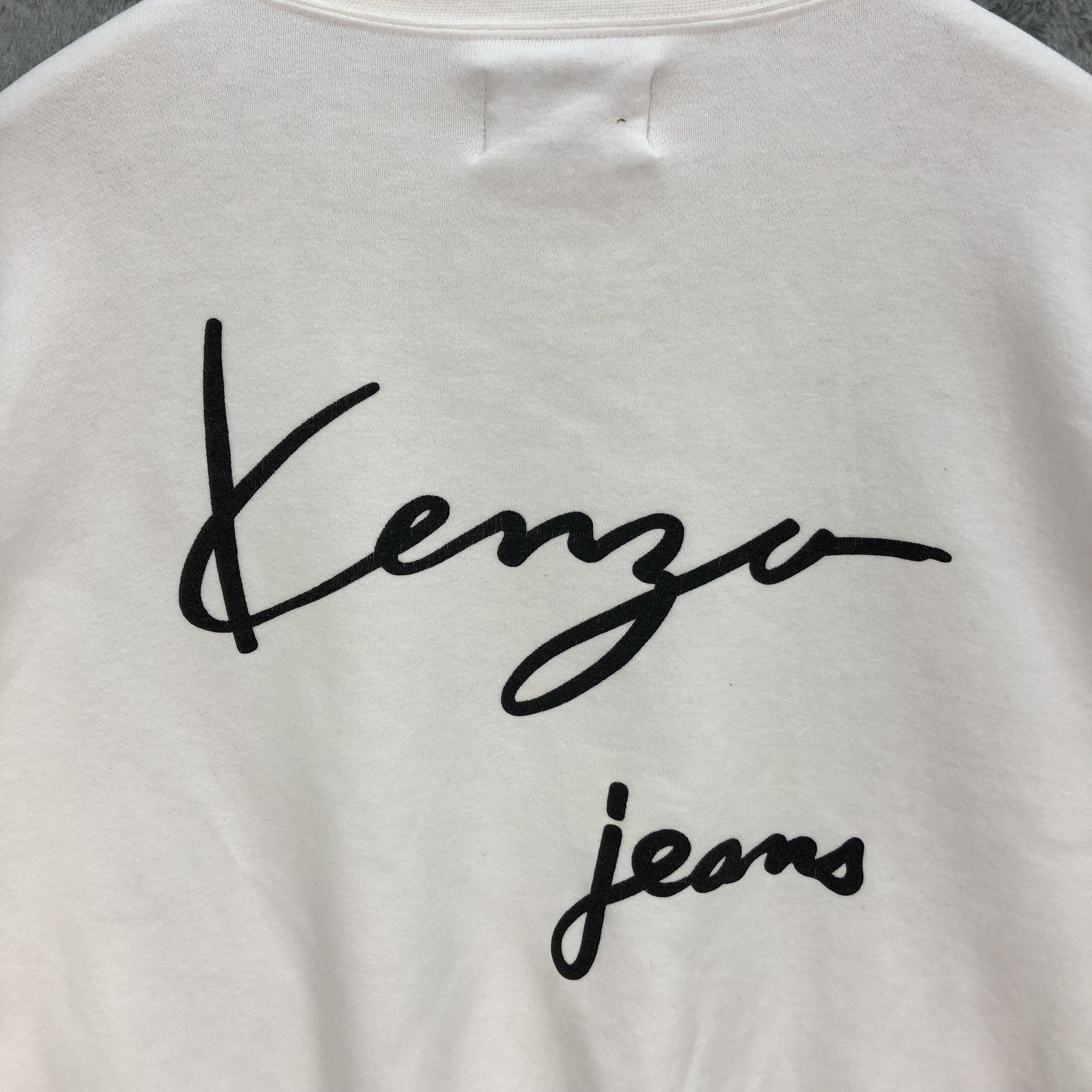 Kenzo VINTAGE KENZO JEANS BACK BIG LOGO WHITE SWEATSHIRT #5225-180 Size US L / EU 52-54 / 3 - 2 Thumbnail