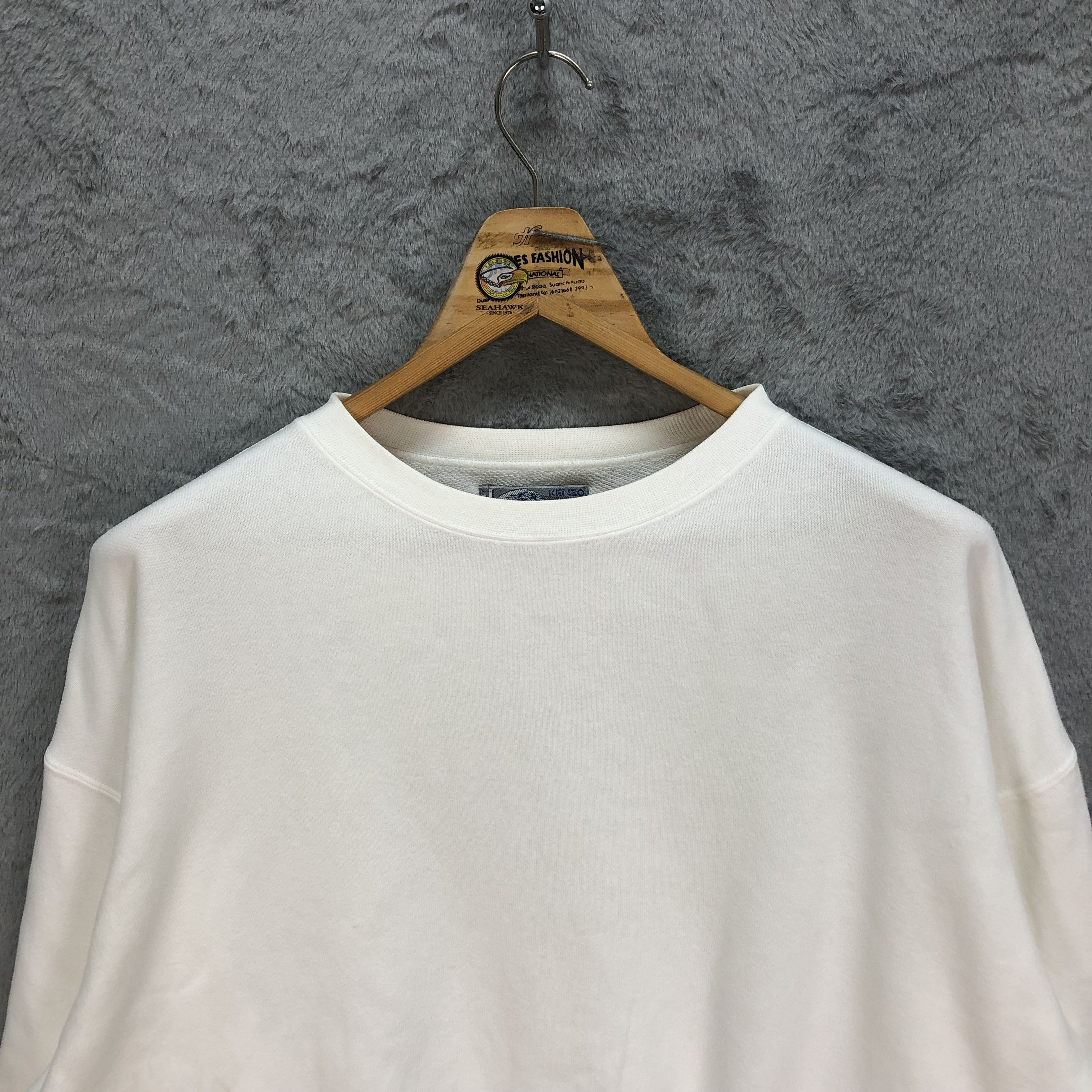 Kenzo VINTAGE KENZO JEANS BACK BIG LOGO WHITE SWEATSHIRT #5225-180 Size US L / EU 52-54 / 3 - 4 Thumbnail