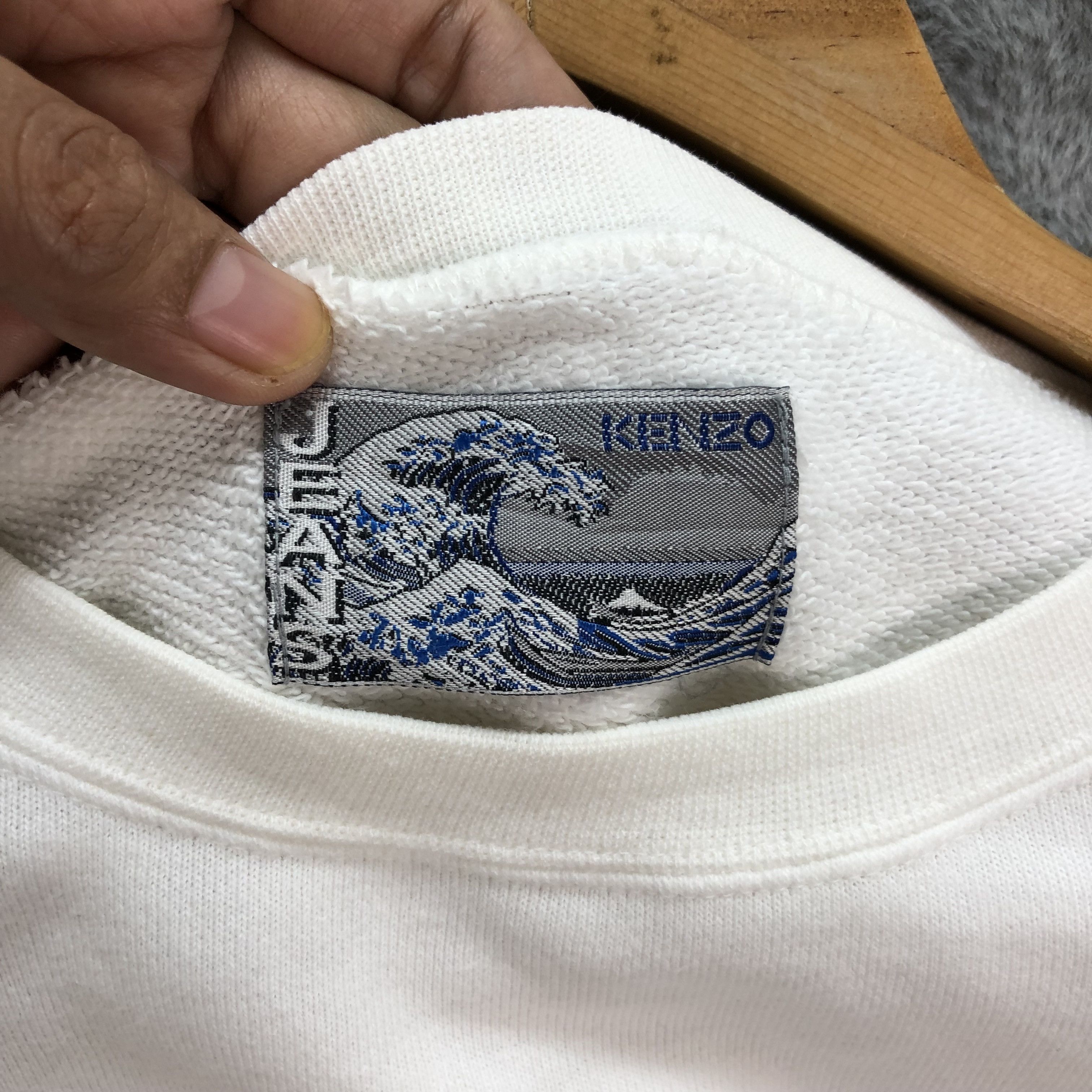 Kenzo VINTAGE KENZO JEANS BACK BIG LOGO WHITE SWEATSHIRT #5225-180 Size US L / EU 52-54 / 3 - 6 Thumbnail