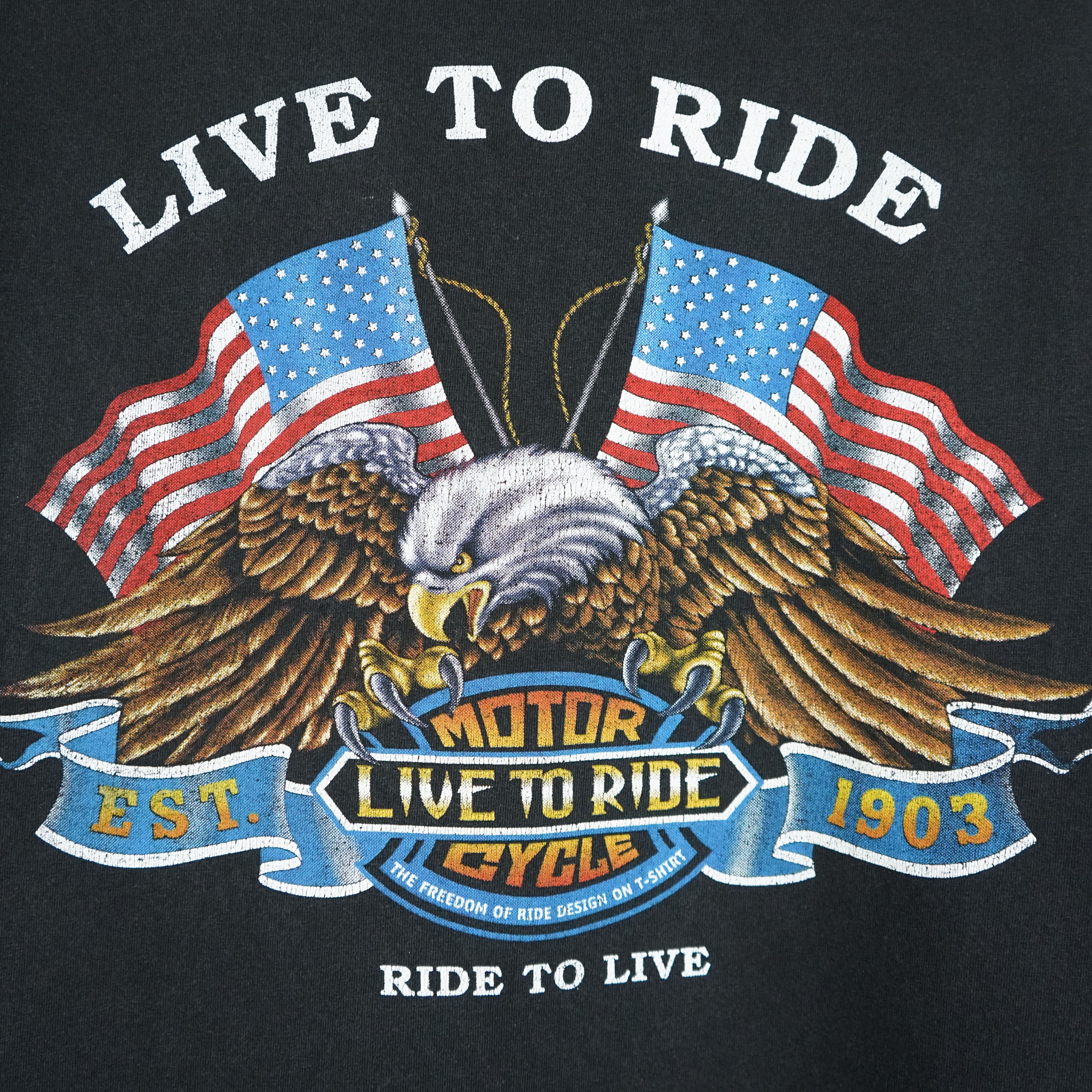 Harley Davidson × Vintage × West Coast Choppers 1990 American Biker Live To Ride t shirt Size US XL / EU 56 / 4 - 12 Thumbnail