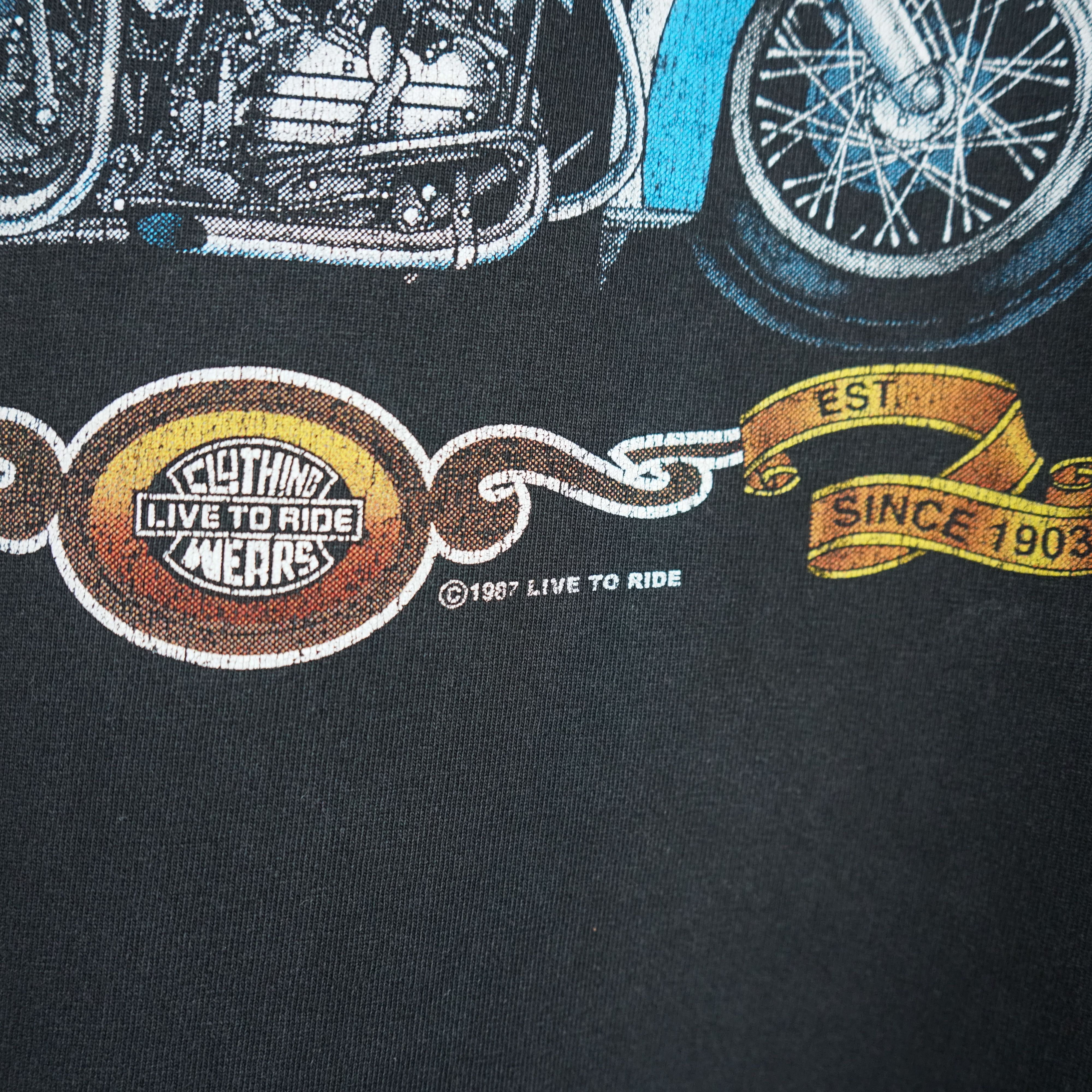 Harley Davidson × Vintage × West Coast Choppers 1990 American Biker Live To Ride t shirt Size US XL / EU 56 / 4 - 4 Thumbnail