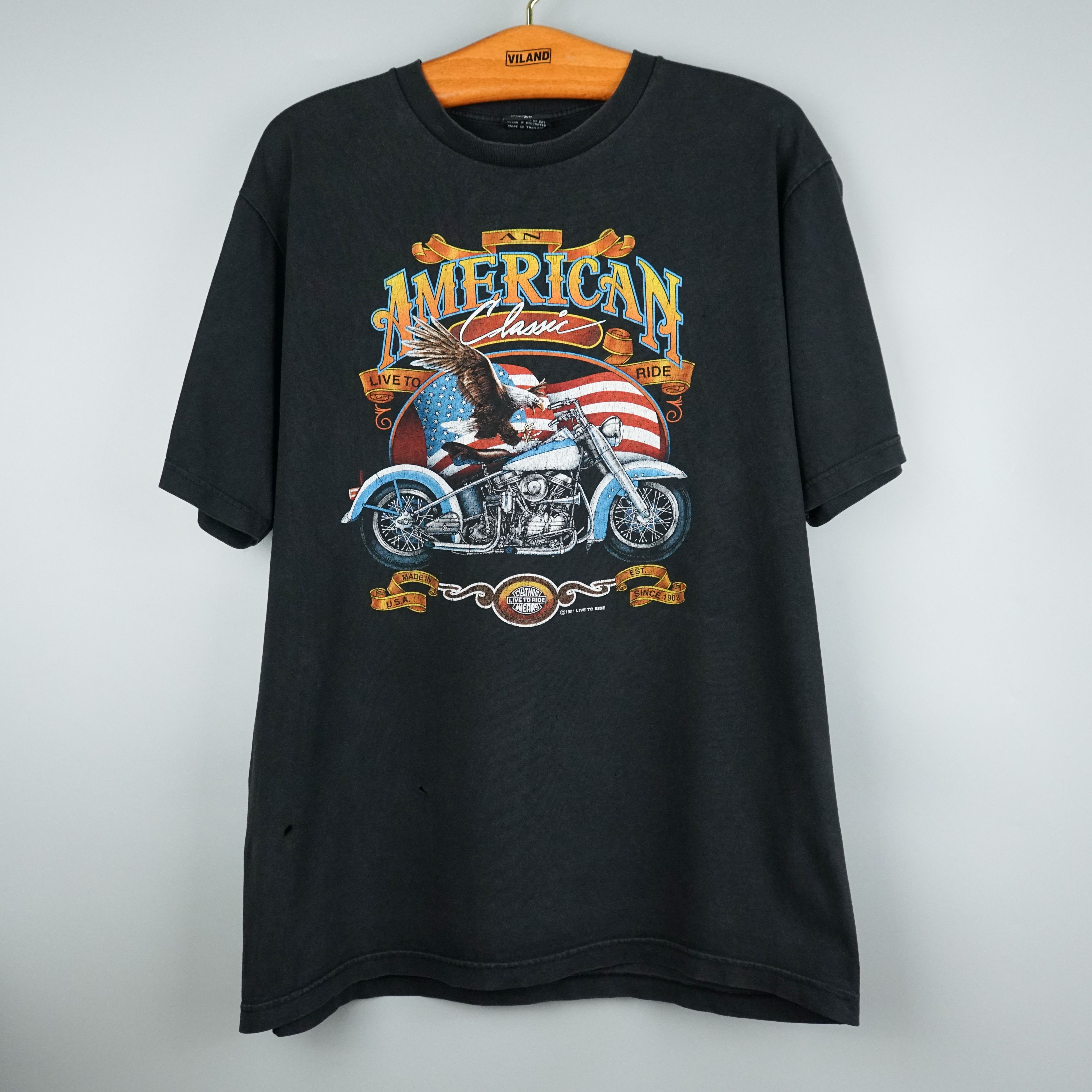 Harley Davidson × Vintage × West Coast Choppers 1990 American Biker Live To Ride t shirt Size US XL / EU 56 / 4 - 1 Thumbnail