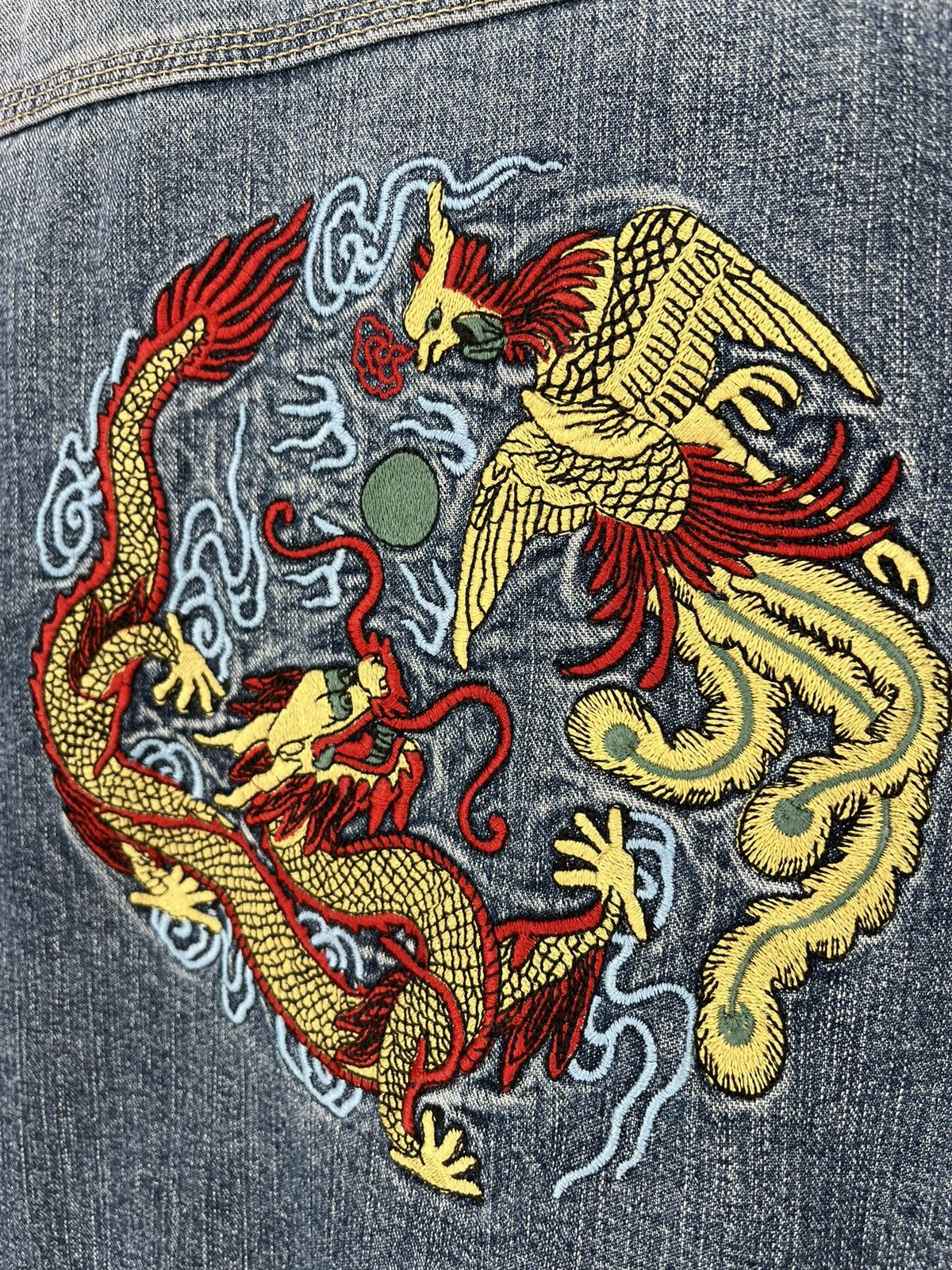 Vintage Vintage 90s Women’s Dragon Denim Jacket Size L Size ONE SIZE - 12 Thumbnail