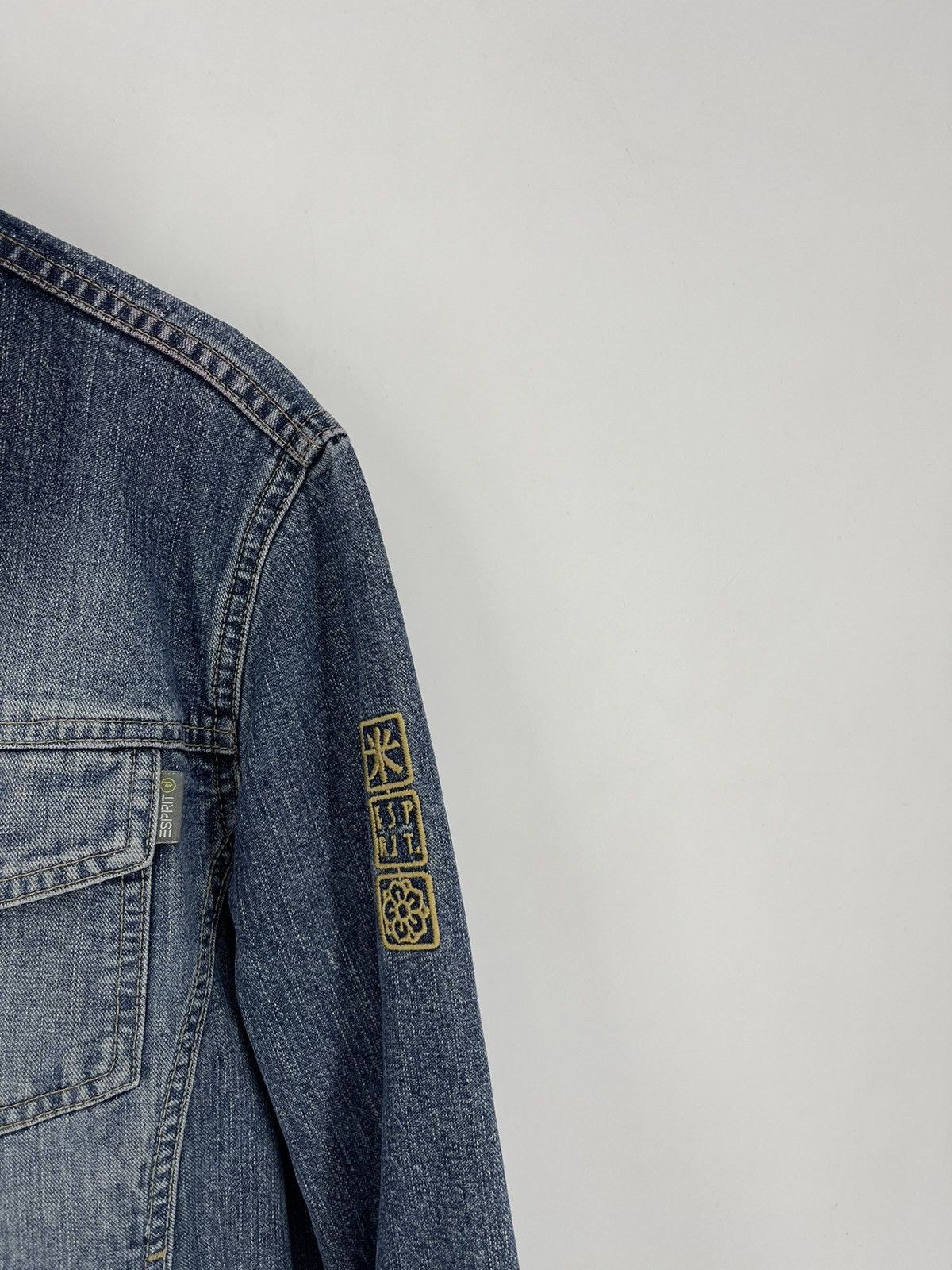 Vintage Vintage 90s Women’s Dragon Denim Jacket Size L Size ONE SIZE - 6 Thumbnail