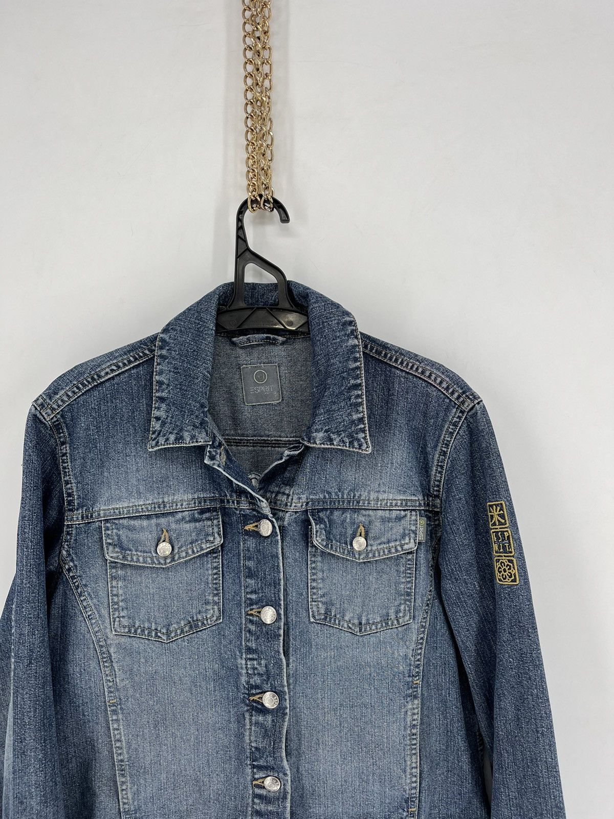 Vintage Vintage 90s Women’s Dragon Denim Jacket Size L Size ONE SIZE - 5 Thumbnail