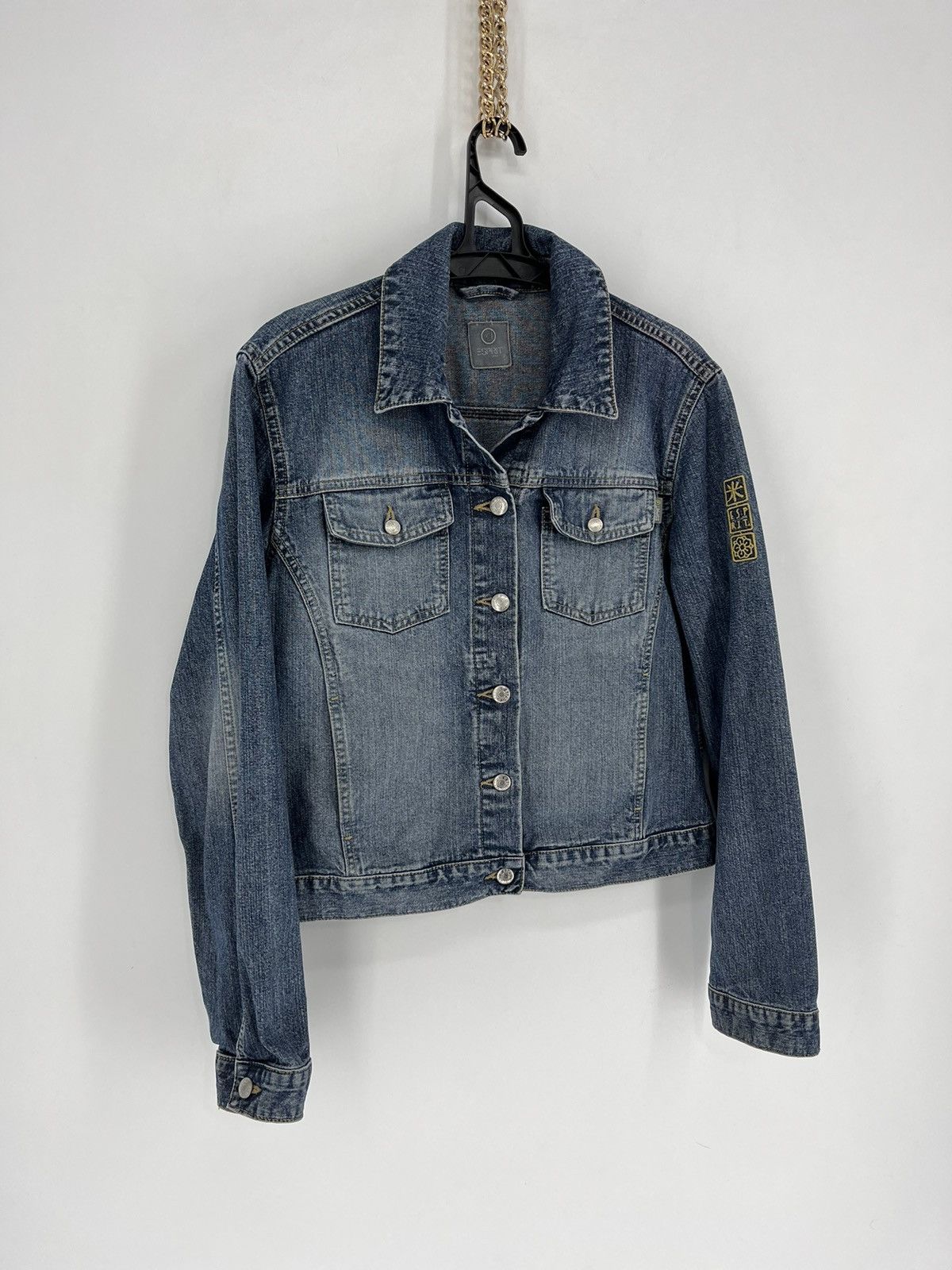 Vintage Vintage 90s Women’s Dragon Denim Jacket Size L Size ONE SIZE - 3 Thumbnail