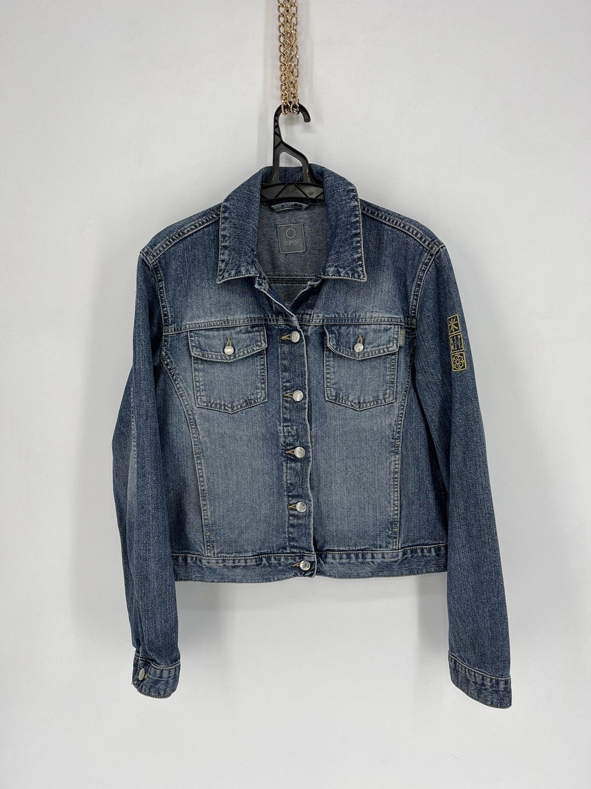 Vintage Vintage 90s Women’s Dragon Denim Jacket Size L Size ONE SIZE - 2 Thumbnail