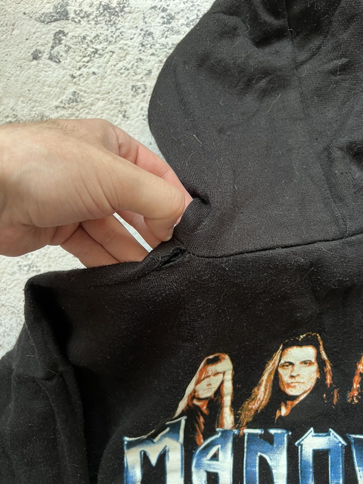 Band Tees × Vintage Vintage Manowar warriors of the world hoodie Size US L / EU 52-54 / 3 - 12 Thumbnail