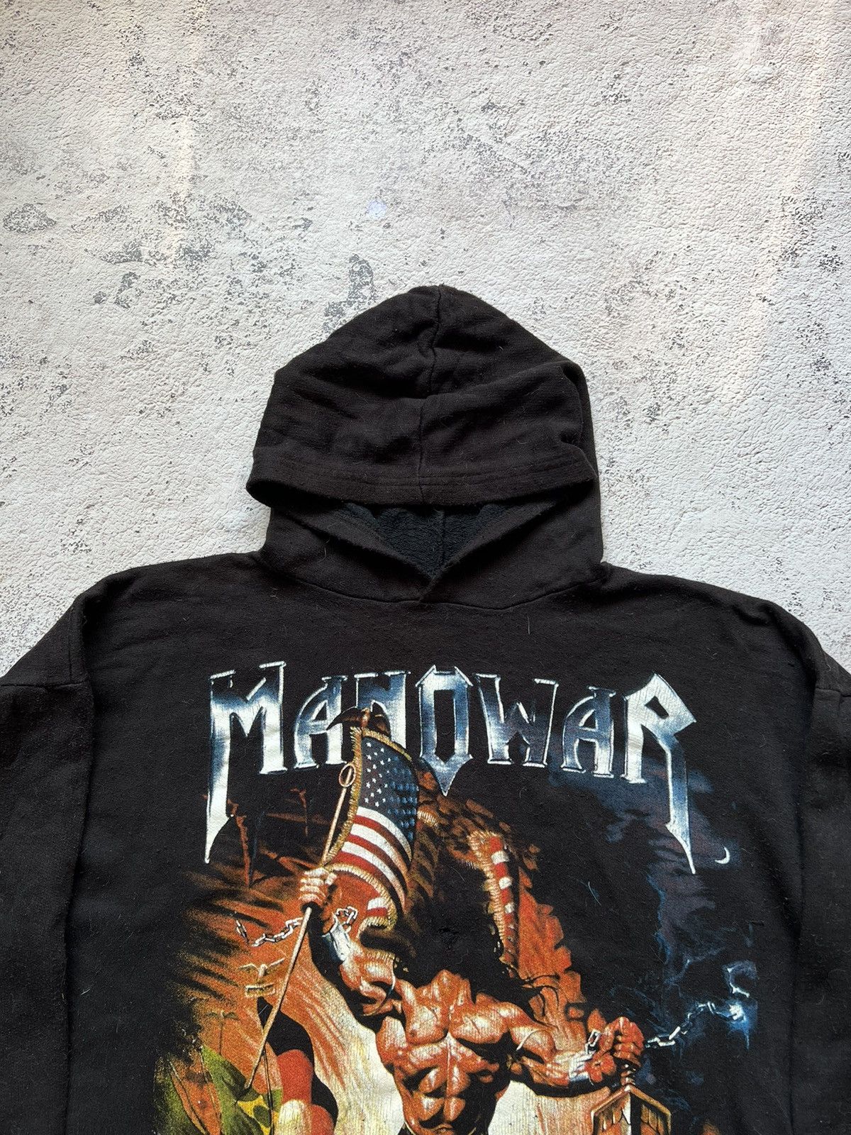 Band Tees × Vintage Vintage Manowar warriors of the world hoodie Size US L / EU 52-54 / 3 - 1 Thumbnail