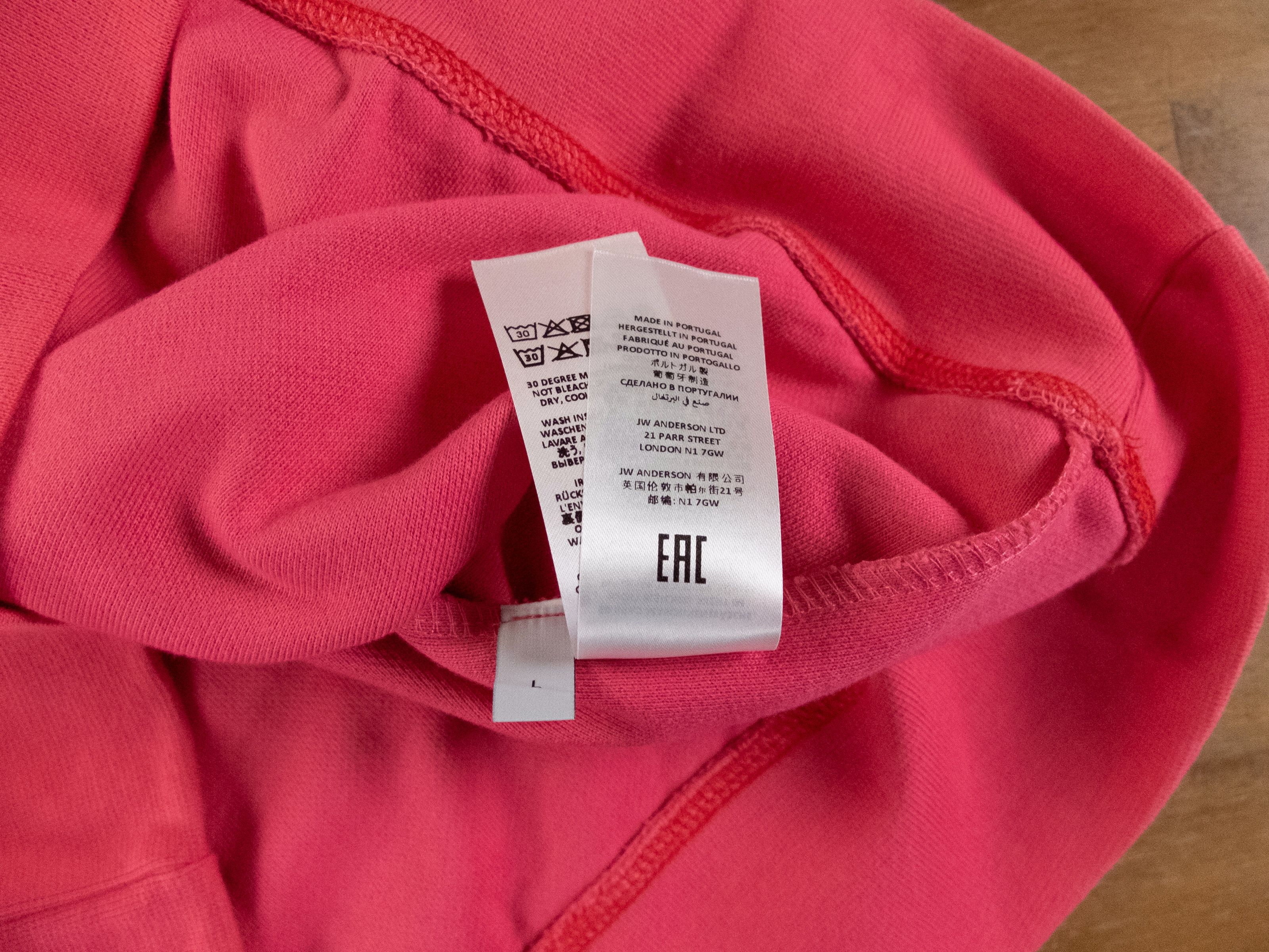 JW Anderson JW Anderson fuchsia pink Inside Out logo sweatshirt Large Size L / US 10 / IT 46 - 10 Thumbnail