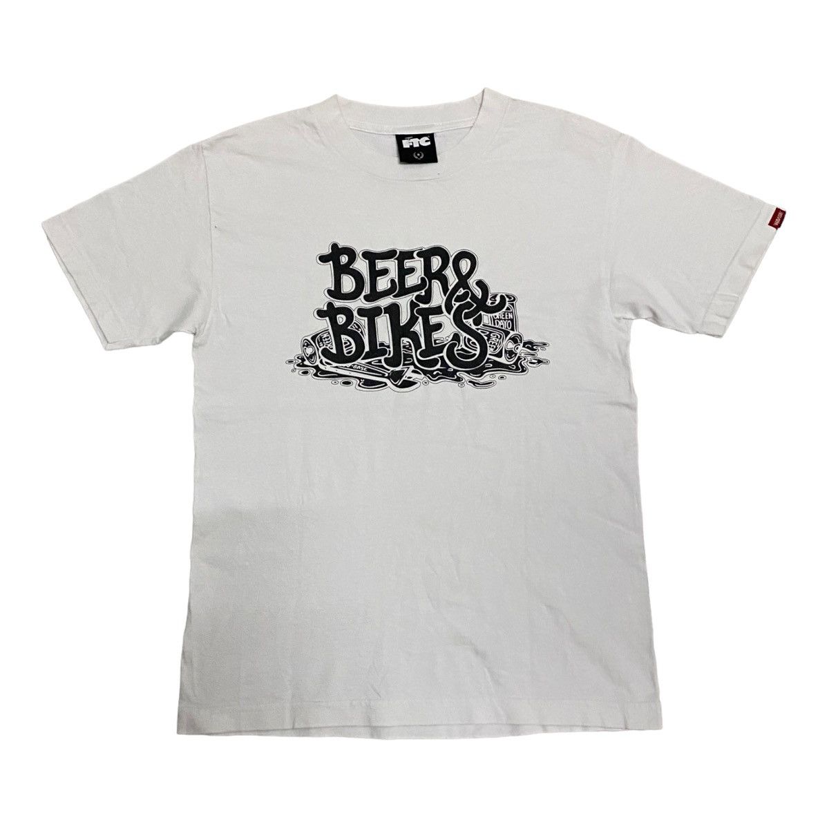 FTC × Japanese Brand × Vintage Steals‼️Vintage FTC Wbase Beer & Bikes White Tee Size US S / EU 44-46 / 1 - 1 Thumbnail