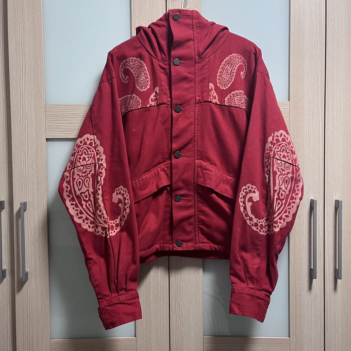 424 424 Fairfax Red Paisley Denim Anorak | Grailed