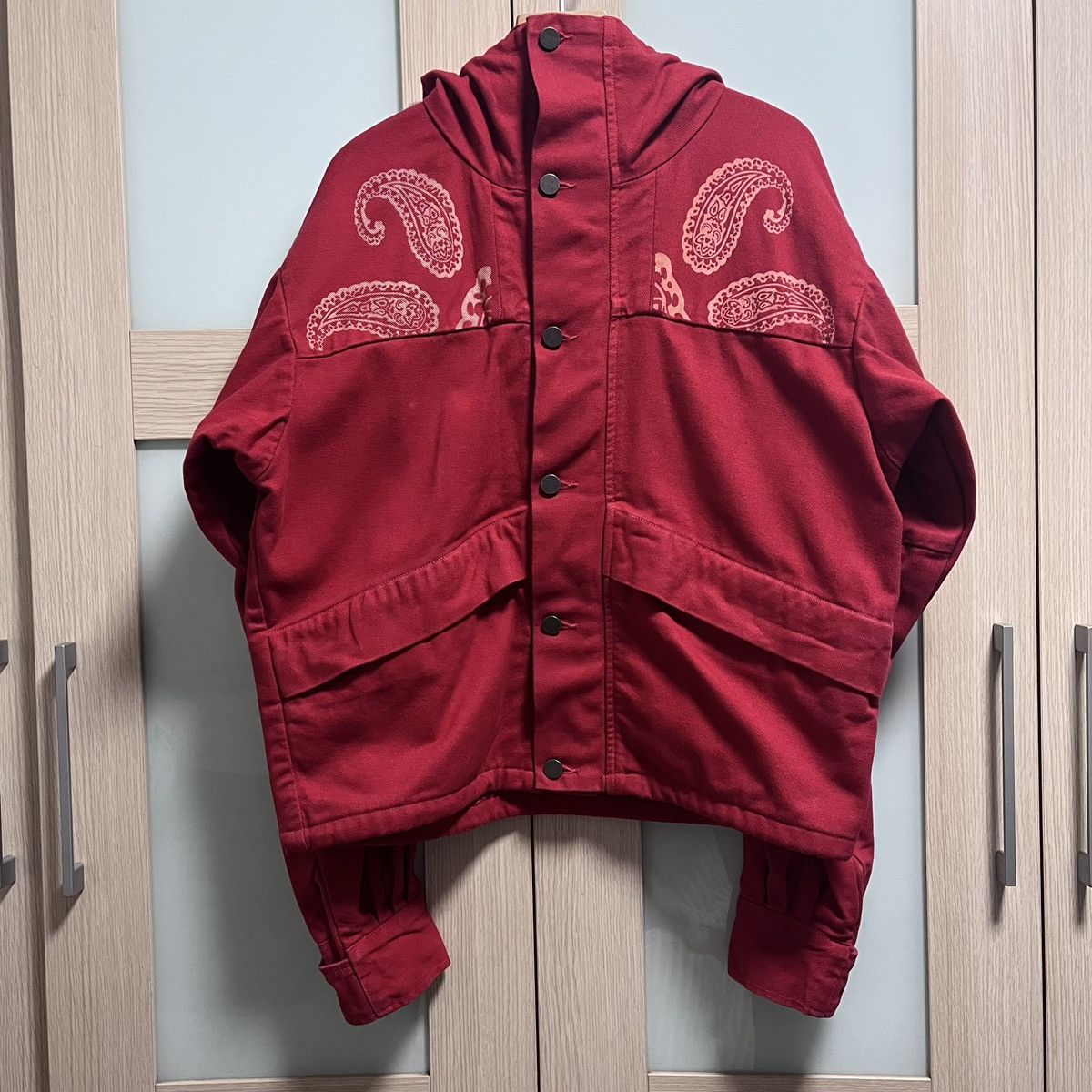 424 424 Fairfax Red Paisley Denim Anorak Size US M / EU 48-50 / 2 - 2 Thumbnail