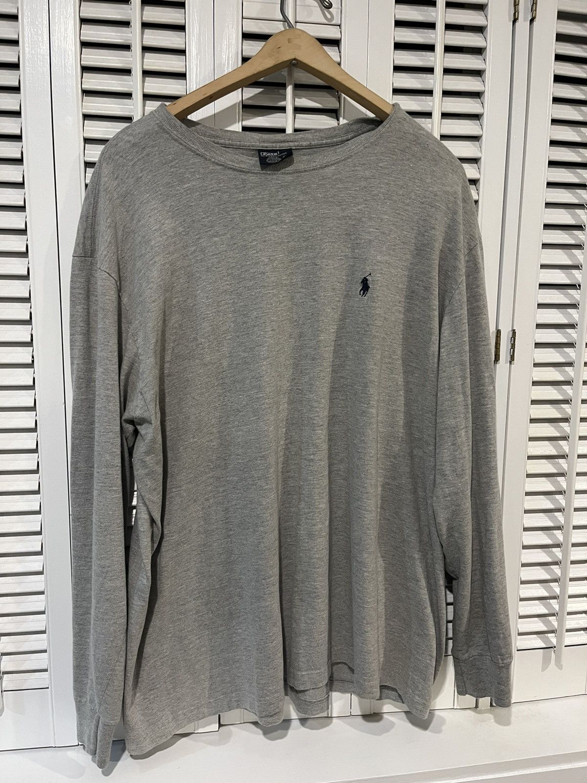 Vintage Vintage Ralph Lauren Polo Blank Longsleeve Shirt Size US L / EU 52-54 / 3 - 1 Thumbnail
