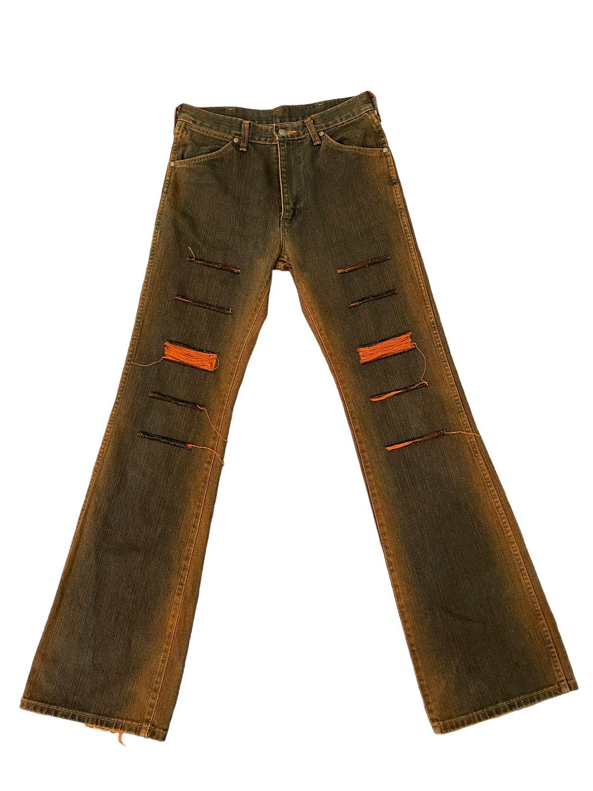 Wrangler Flare Jeans Wrangler Distress Mud Wash Denim Boot Cut 1🟦5 Size US 30 / EU 46 - 2 Thumbnail