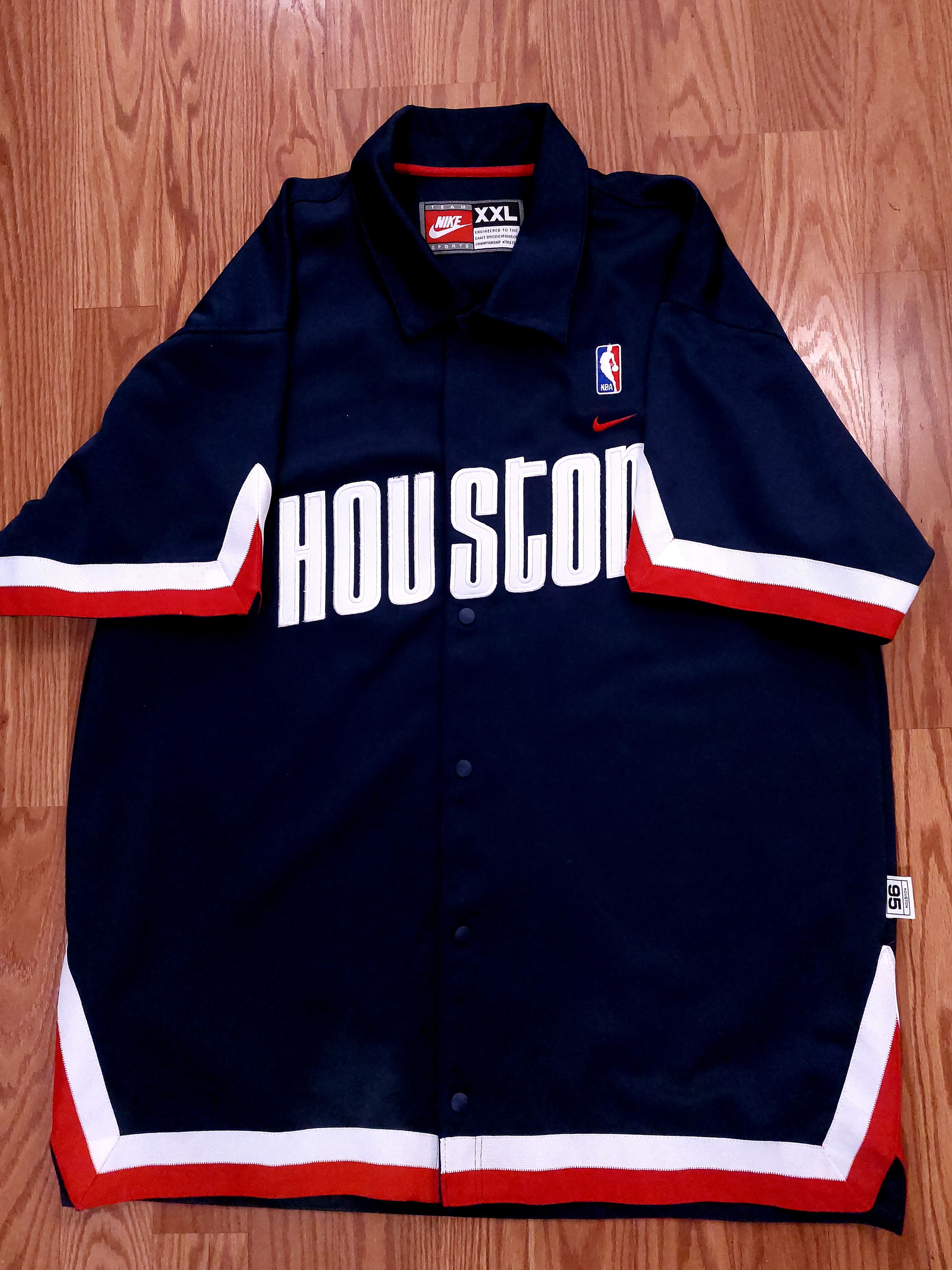 NBA × Nike Authentic Houston Rockets Nike Throwback Warm Up Shirt Size US XXL / EU 58 / 5 - 2 Thumbnail