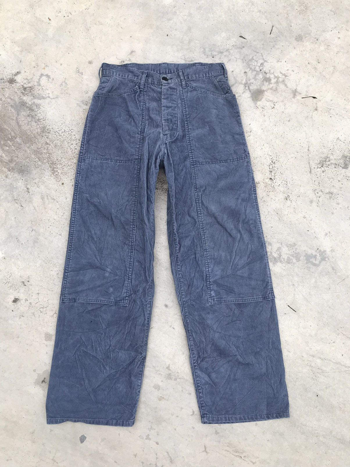 image of Vintage Double Knee Corduroy Made In Japan in Blue, Men's (Size 30)