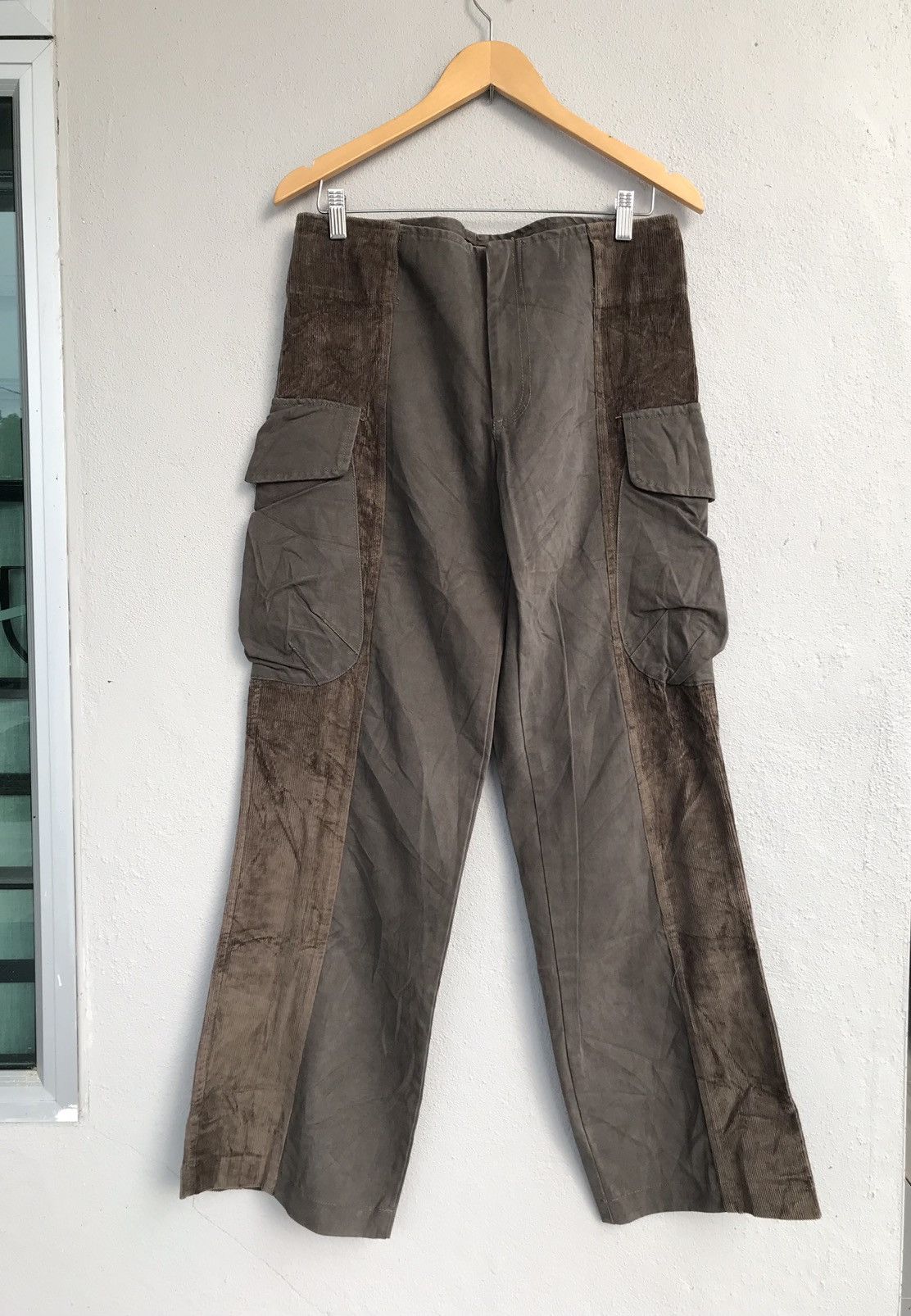 Designer Reconstructed Corduroy Cargo Pants Made in Italy Size US 32 / EU 48 - 1 Thumbnail