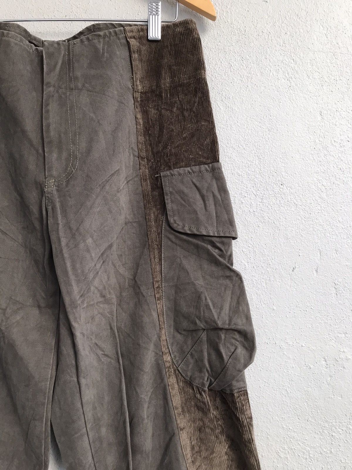 Designer Reconstructed Corduroy Cargo Pants Made in Italy Size US 32 / EU 48 - 4 Thumbnail