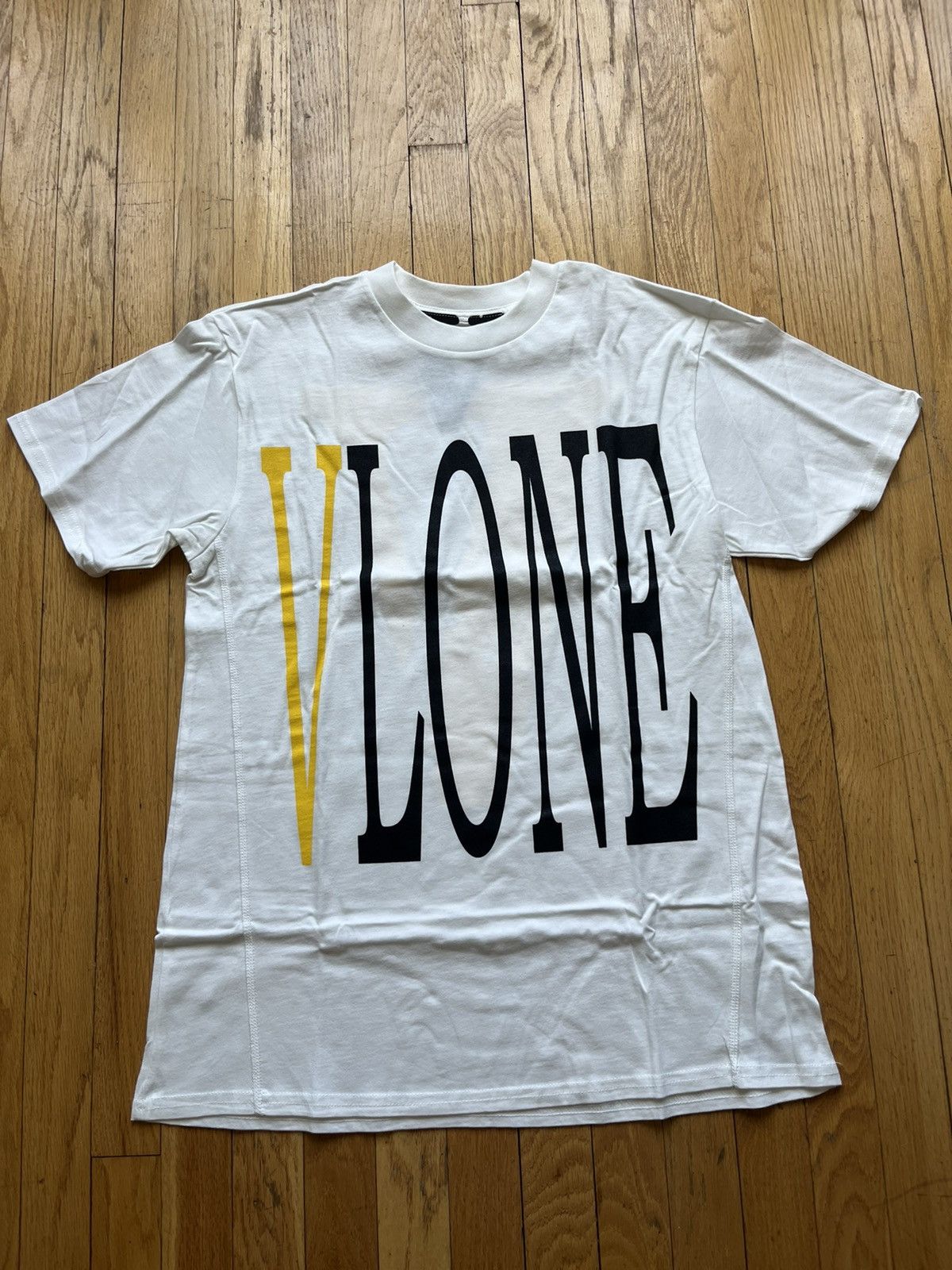 image of Vlone Yellow Staple T-Shirt White Size Small, Men's