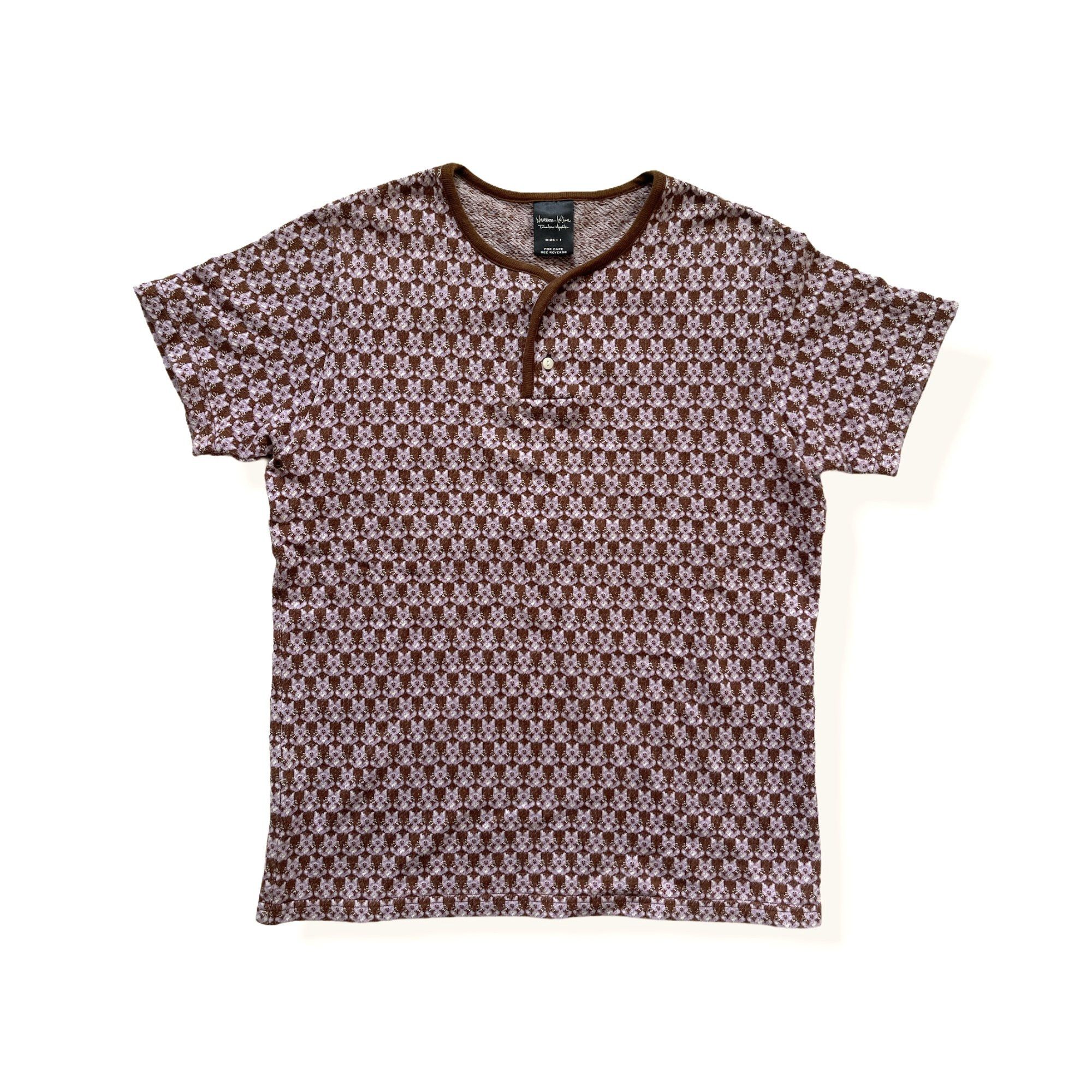 image of Number N Ine Bunny Knitted T-Shirt in Brown/Pink, Men's (Size Small)