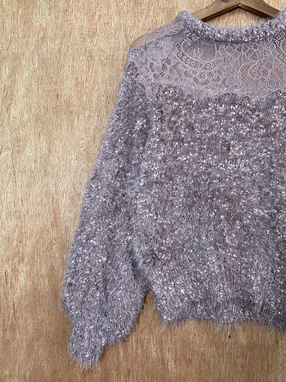 Homespun Knitwear Nice Claup Purple Shag Shaggy Fur Mohair Knitwear #B564 Size S / US 4 / IT 40 - 2 Thumbnail
