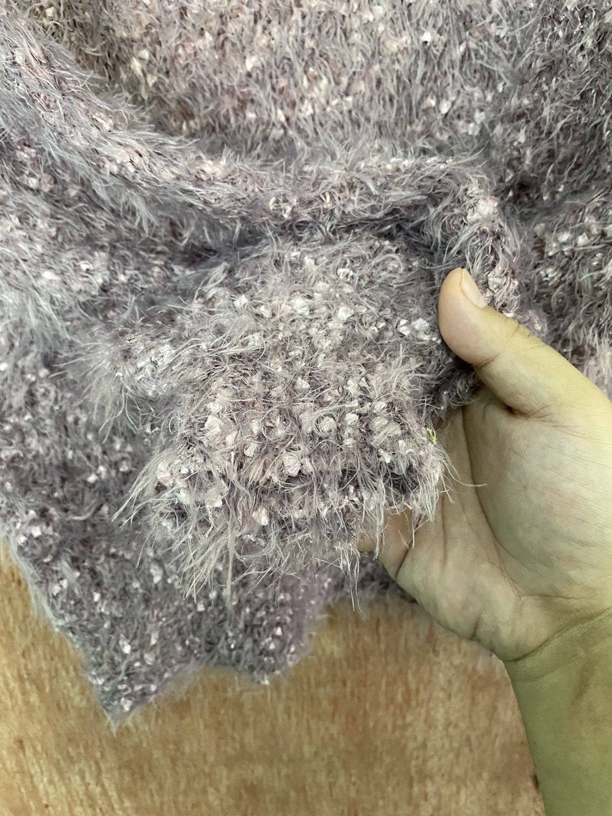 Homespun Knitwear Nice Claup Purple Shag Shaggy Fur Mohair Knitwear #B564 Size S / US 4 / IT 40 - 9 Thumbnail