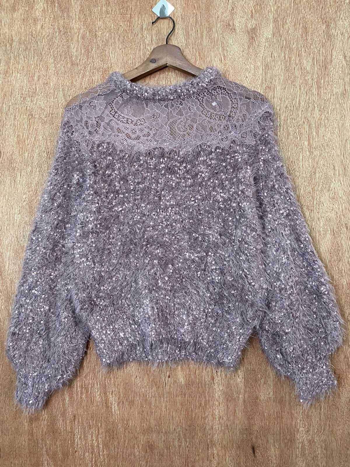 Homespun Knitwear Nice Claup Purple Shag Shaggy Fur Mohair Knitwear #B564 Size S / US 4 / IT 40 - 1 Thumbnail