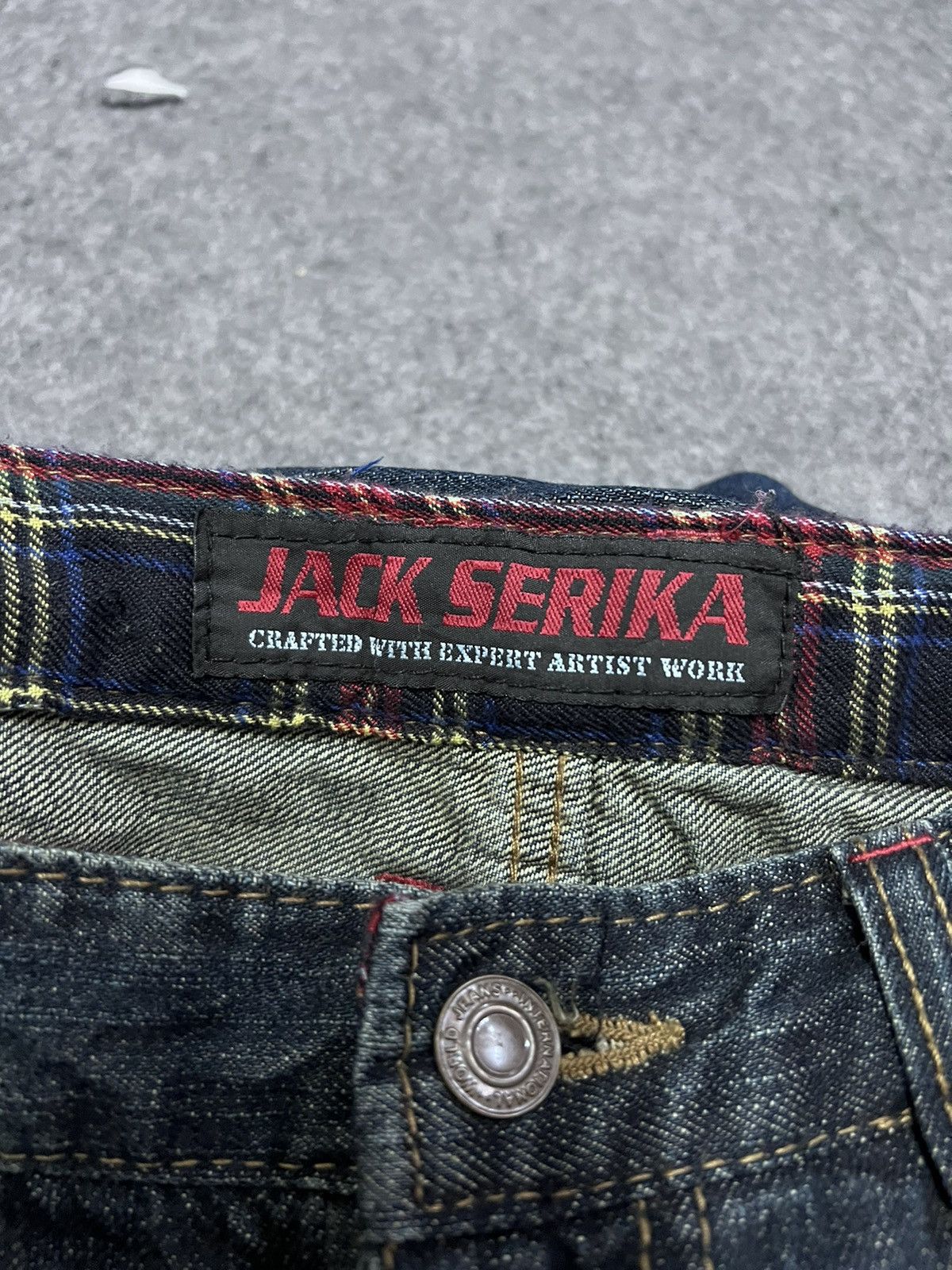 Japanese Brand × Vintage FLARED💥JACK SERIKA DISTRESSED DENIM PANT Size US 28 / EU 44 - 8 Thumbnail