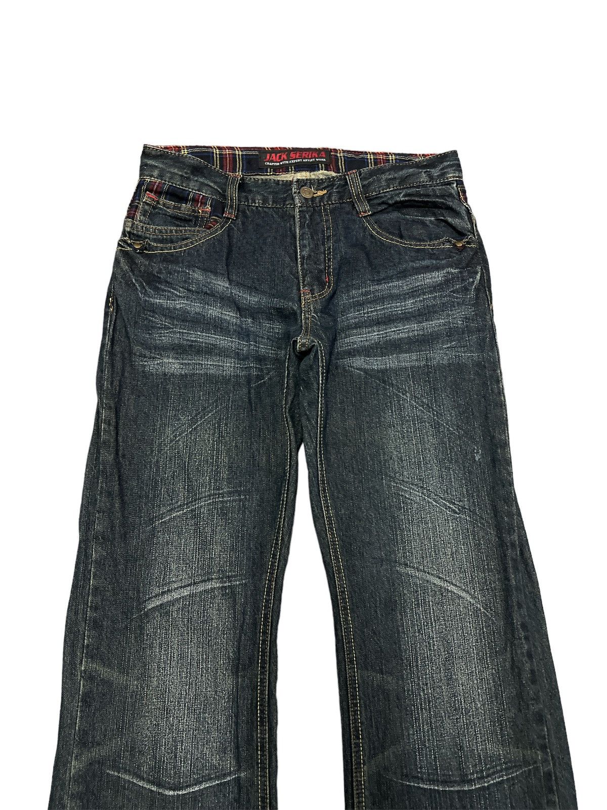 Japanese Brand × Vintage FLARED💥JACK SERIKA DISTRESSED DENIM PANT Size US 28 / EU 44 - 3 Thumbnail
