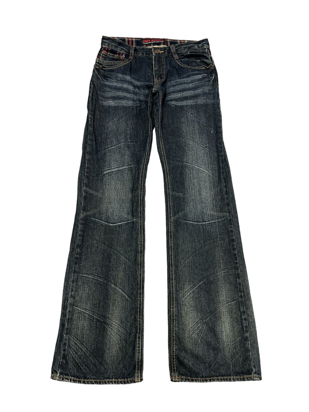 Japanese Brand × Vintage FLARED💥JACK SERIKA DISTRESSED DENIM PANT Size US 28 / EU 44 - 1 Thumbnail